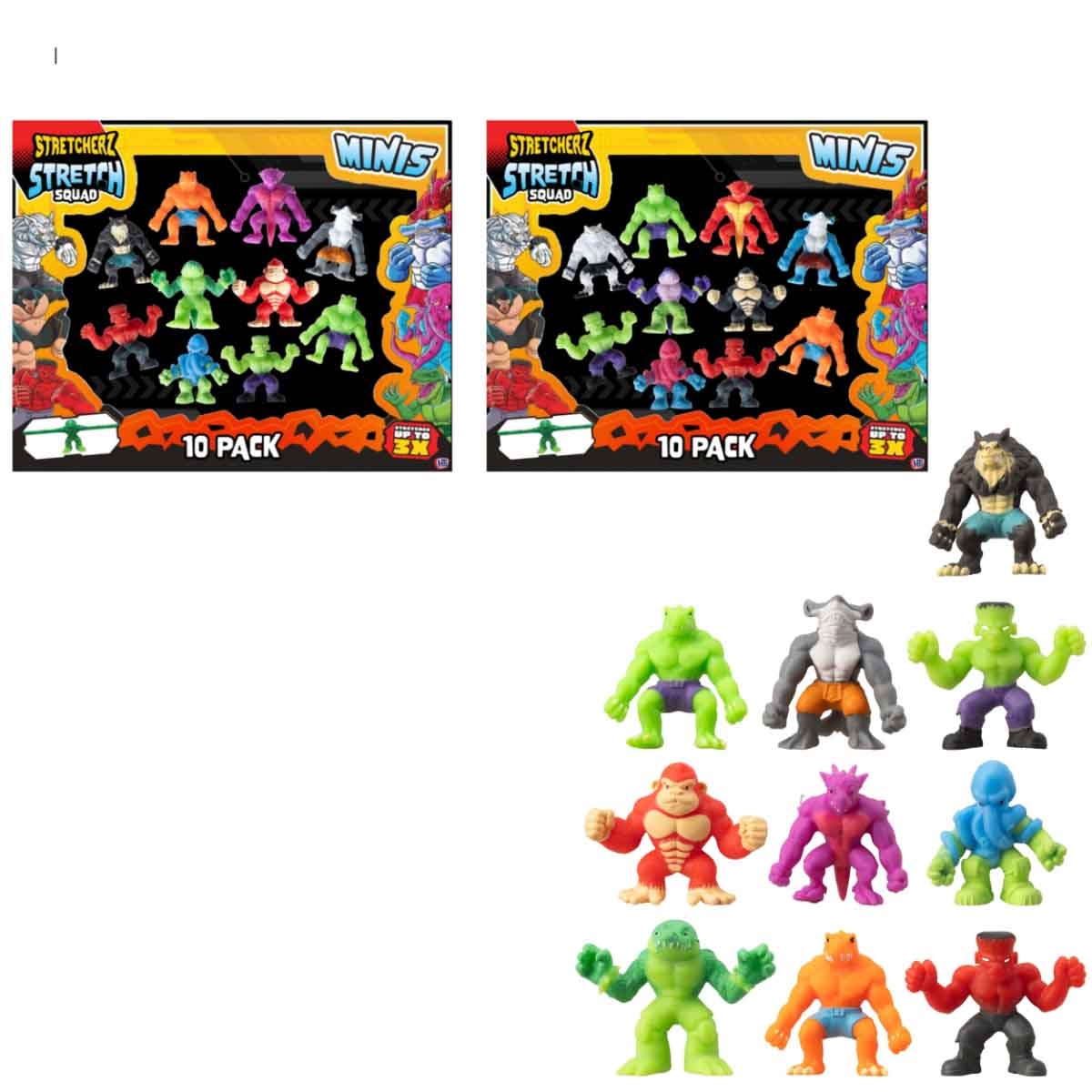 سترتشرز مجموعة ‎10‎ شخصيات وحوش مطاطية صغيرة منوعة للجنسين، من عمر ‎3-4‎ سنوات