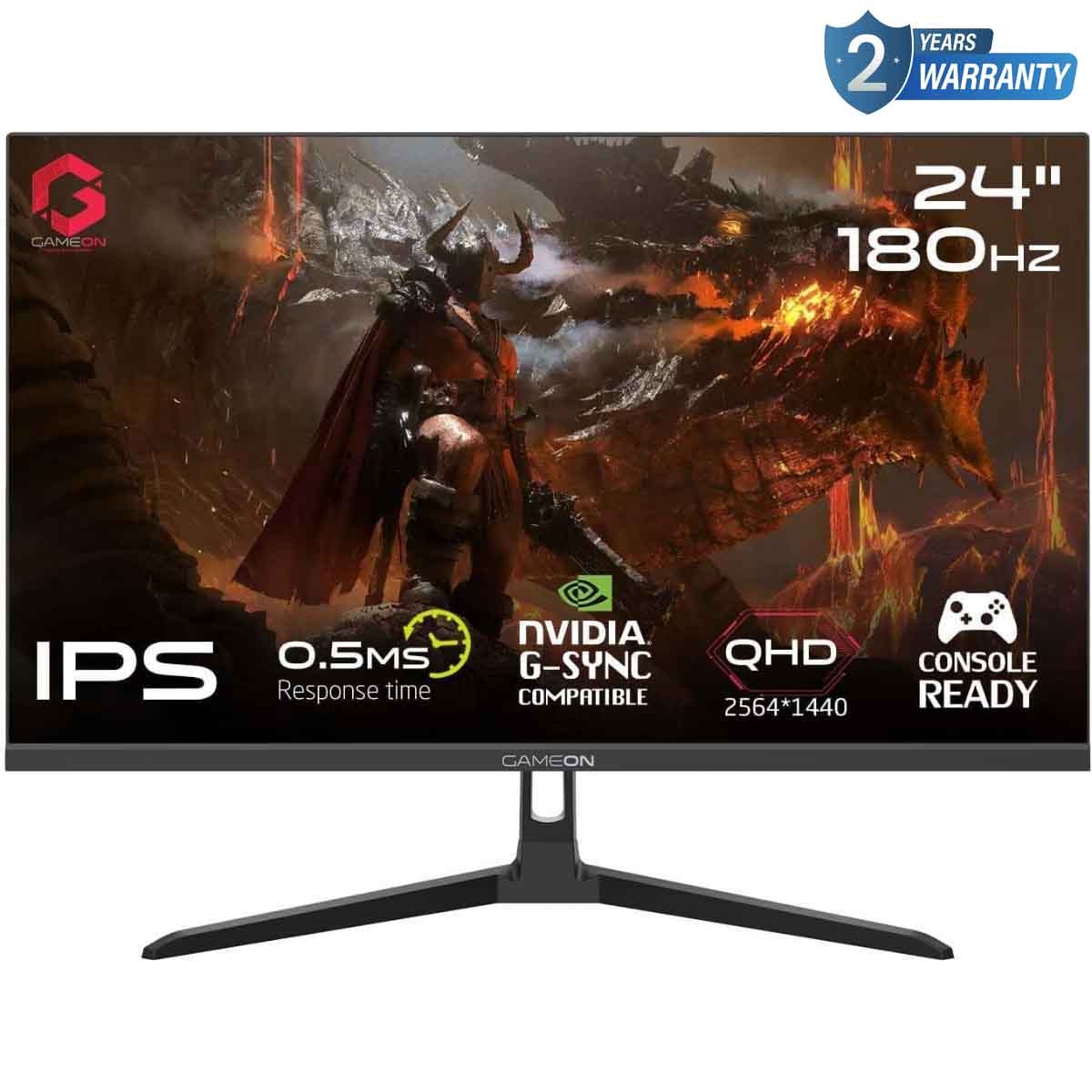 جيم أون شاشة ألعاب QHD بحجم ‎24"‎ 180Hz IPS سوداء موديل GOAE24QHD180IPS