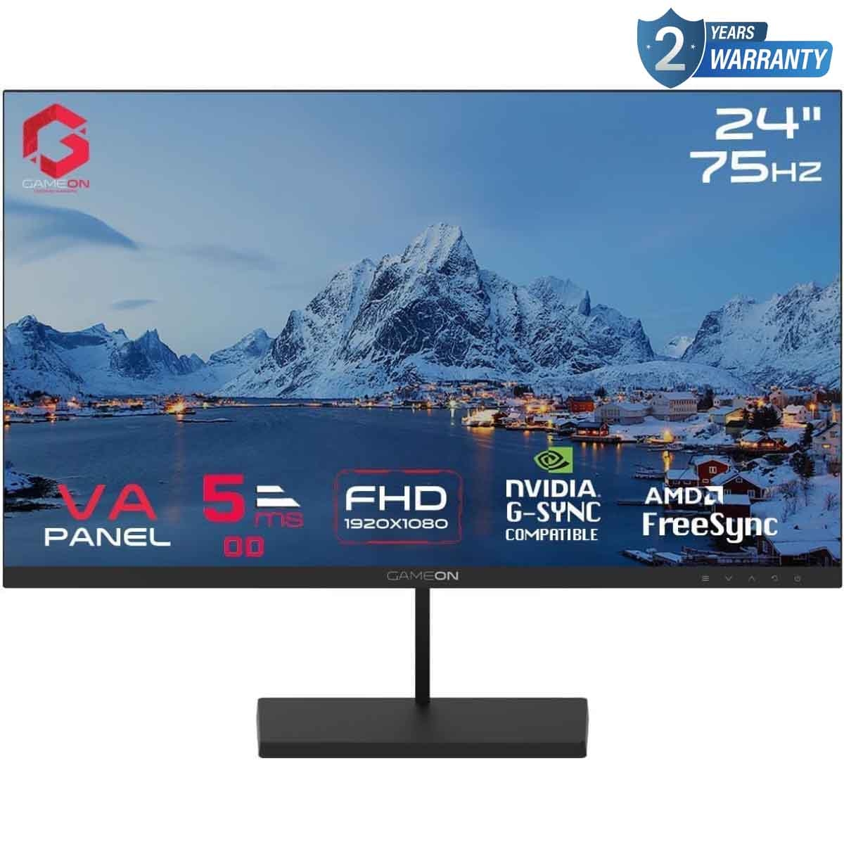 جيم أون شاشة ألعاب FHD بحجم ‎24"‎ 75Hz VA سوداء موديل GB24F75