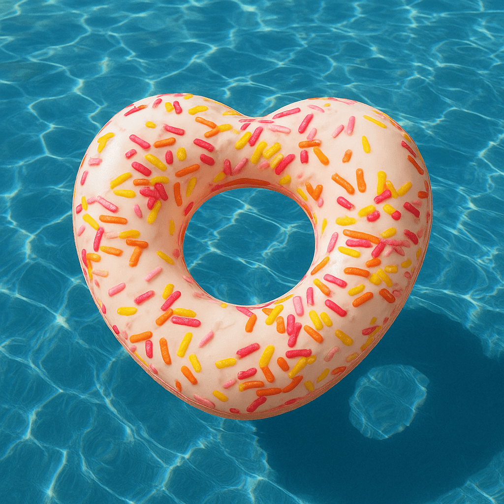 إنتكس عوامة دونات مرشوشة على شكل قلب للجنسين، من 8 إلى 10 سنوات