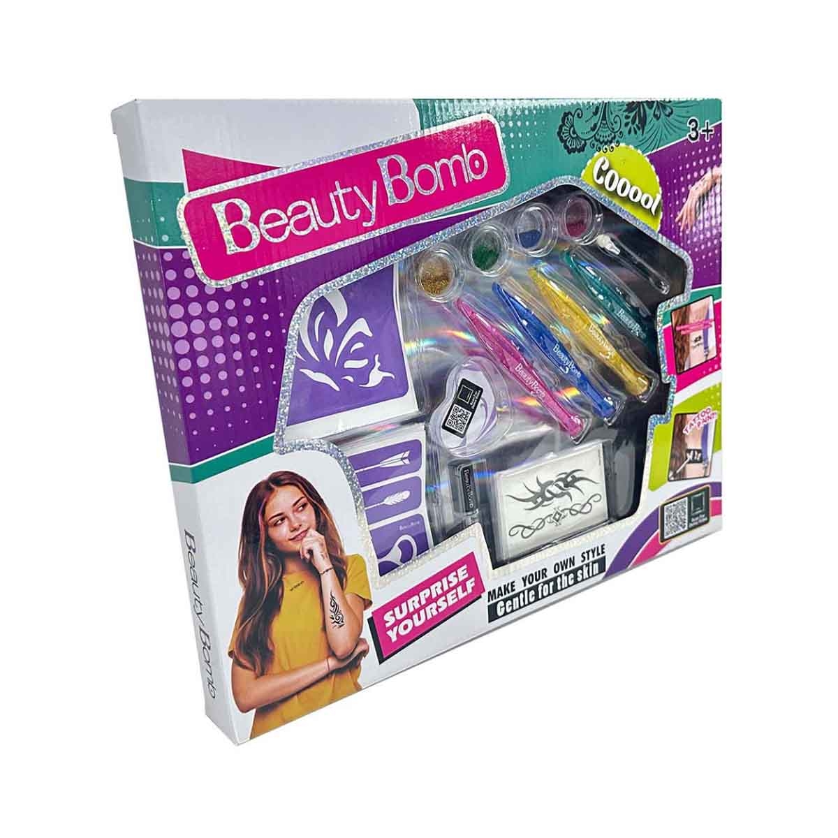 بيوتي بومب مجموعة تصميم تاتو تجميلية للبنات، من عمر ‎3-4‎ سنوات