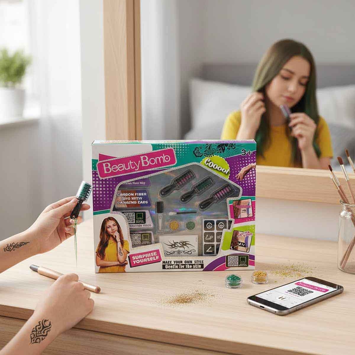 بيوتي بومب عدة تصميم تاتو تجميلية للبنات، من عمر ‎3-4‎ سنوات