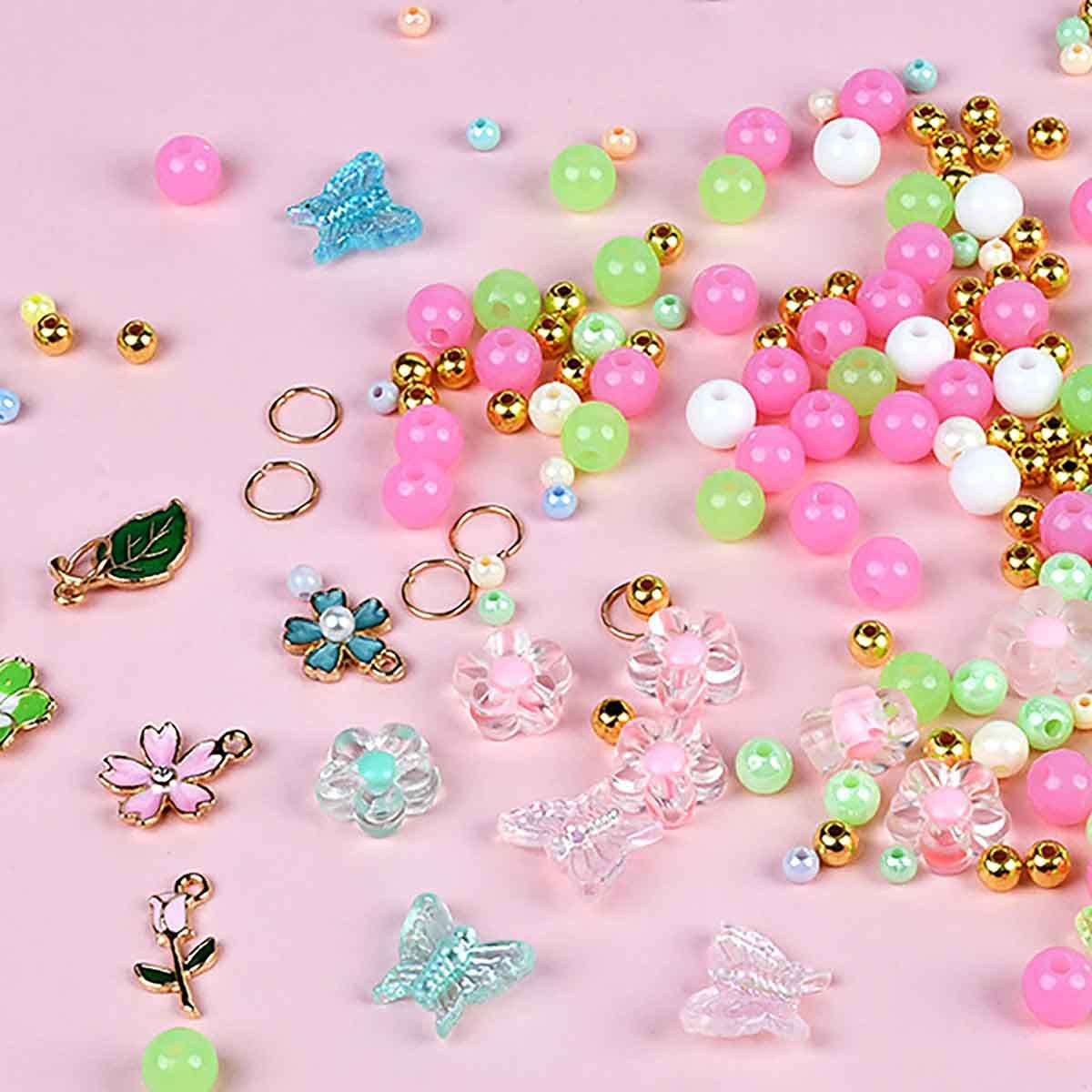 ميك إت بيل مجموعة أساور الفراشات والزهور للتصميم الذاتي، للبنات، من عمر 8 إلى 10 سنوات