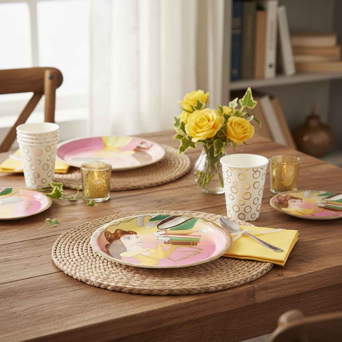 ديزني برنسيس مجموعة 8-قطع أطباق ورقية بيل 9 انش