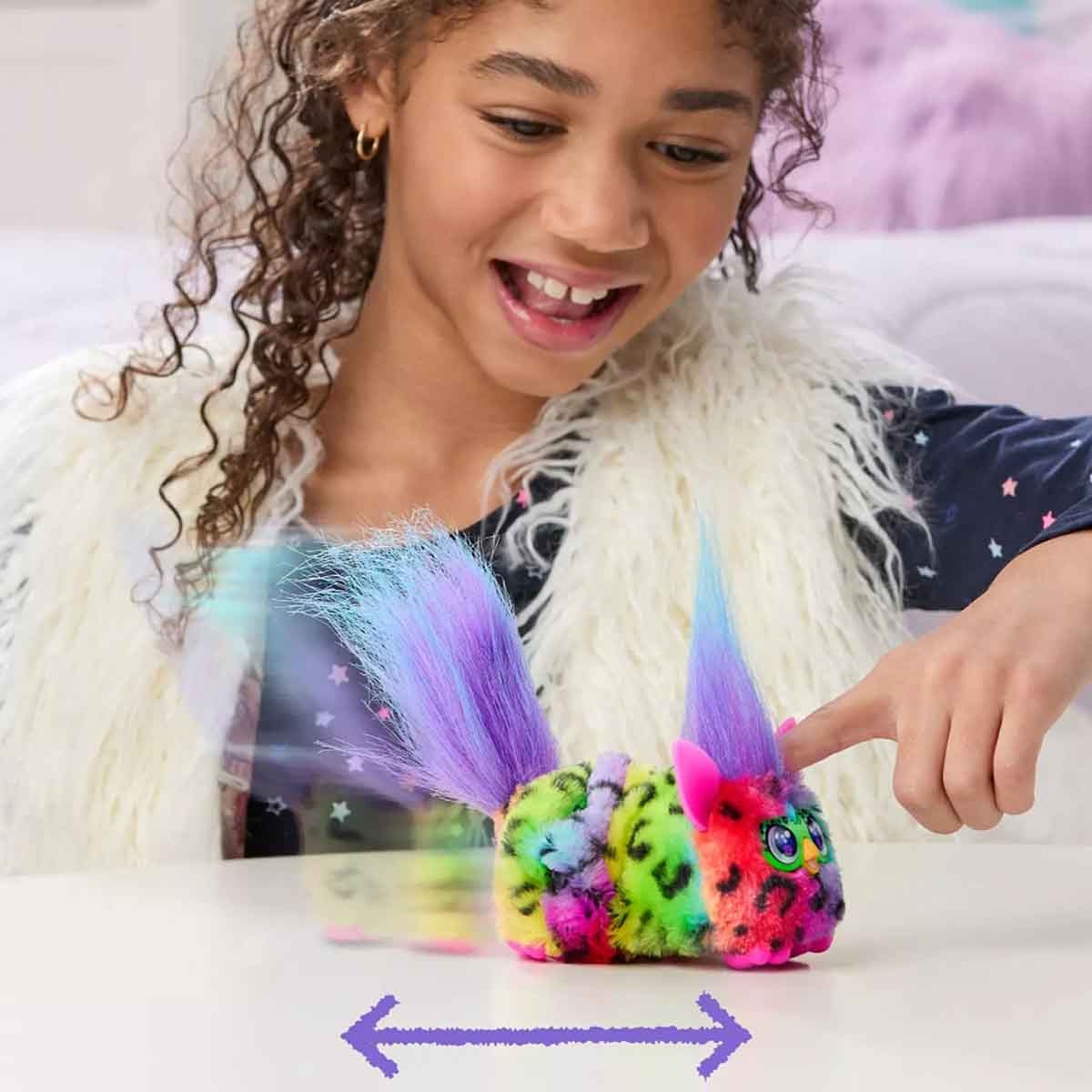 فربي دي جي فربلتس رين-بو-كات لعبة محشوة تفاعلية للفتيات من عمر 5-7 سنوات