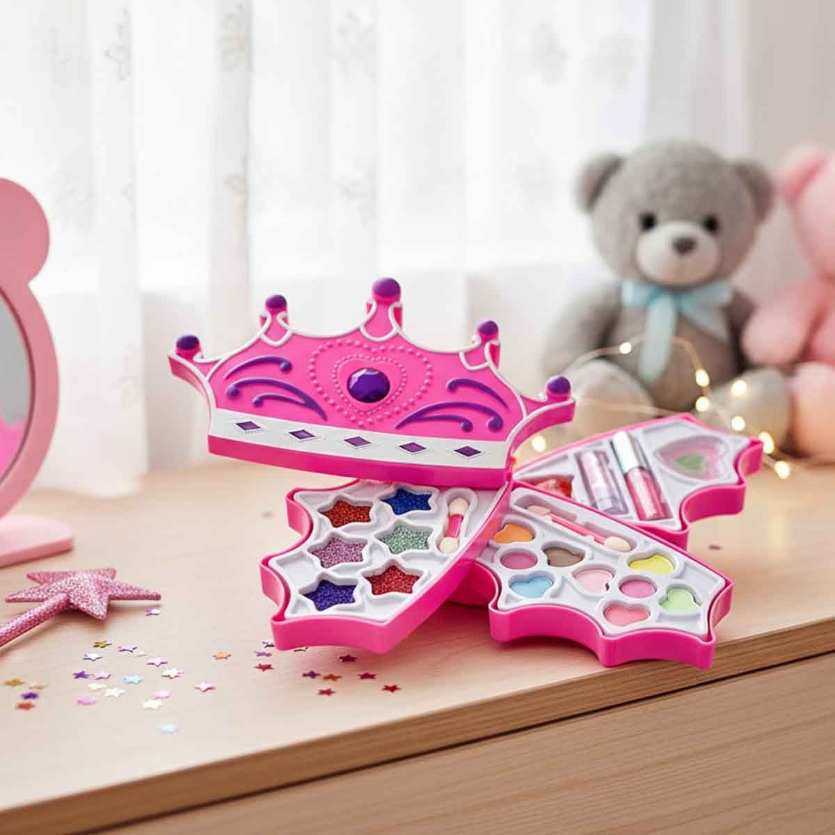 بيوتي أنجل طقم مكياج إمبراطوري فاخر، للبنات، من عمر 5 إلى 7 سنوات