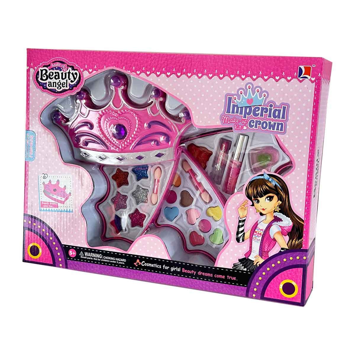 بيوتي أنجل طقم مكياج إمبراطوري فاخر، للبنات، من عمر 5 إلى 7 سنوات