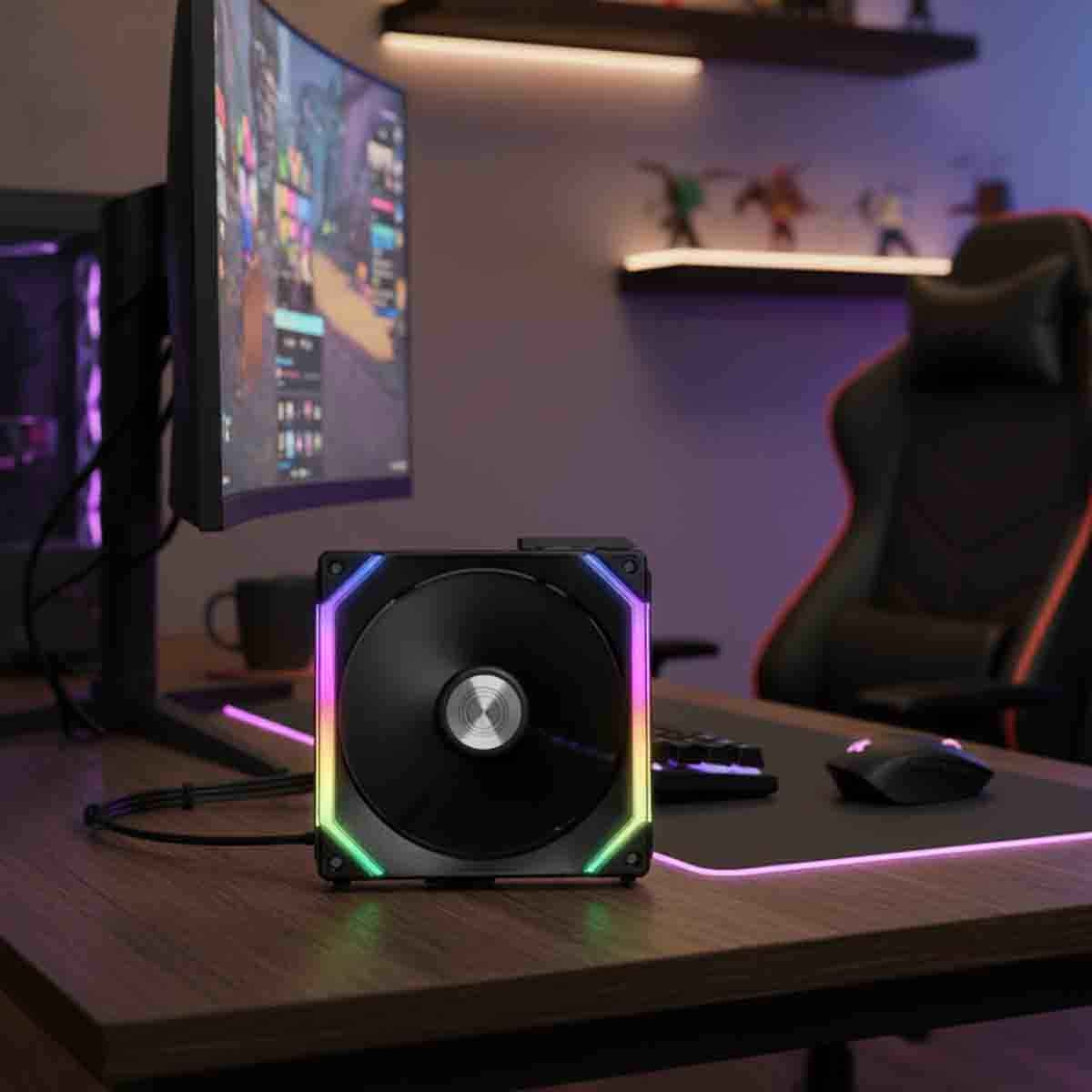 ليان لي مروحة تبريد SL140-2 سوداء