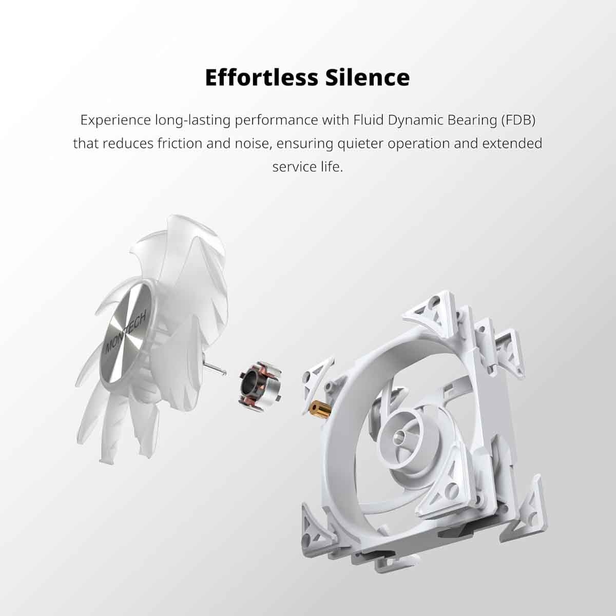 مونتك ميتال برو 12 أبيض مروحة تبريد 3 في 1