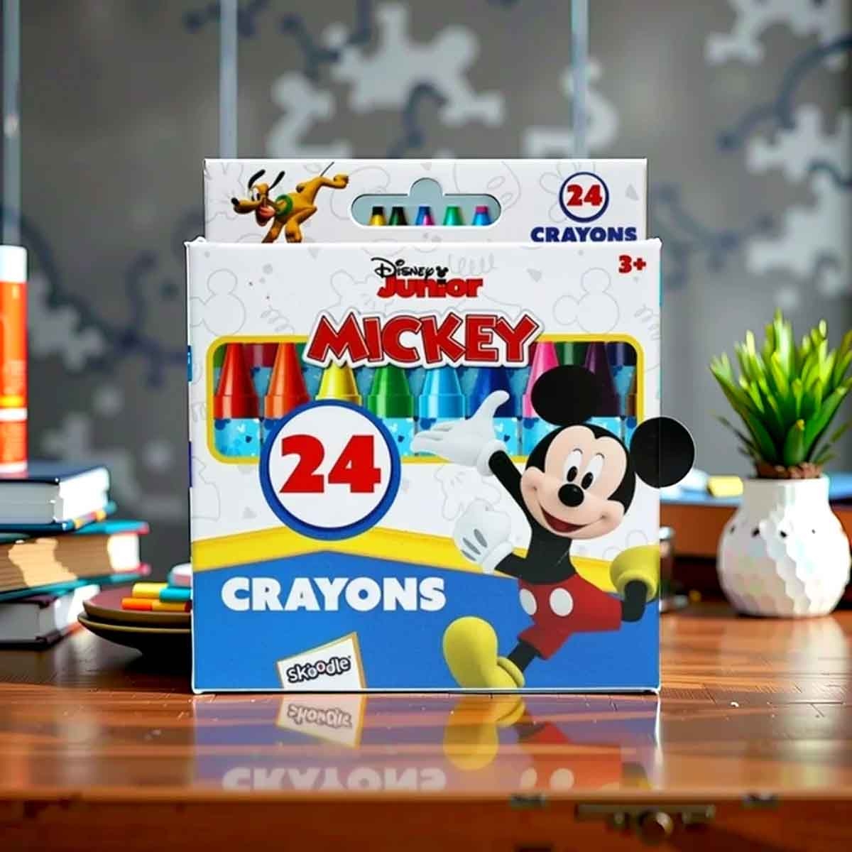 ديزني جونيور مجموعة أقلام شمعية 24 لون للجنسين، عمر 3-4 سنوات