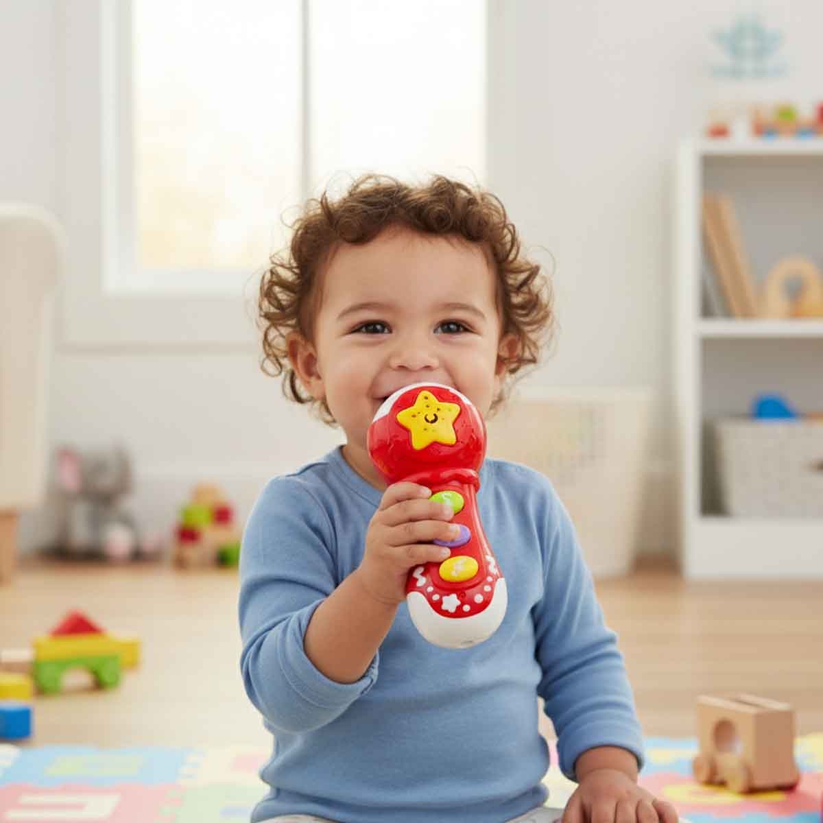 كوس جروب لعبة ميكروفون موسيقي متنوعة للأطفال، من عمر 0 إلى 2 سنة