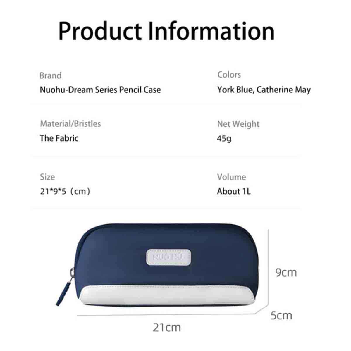 نوهو حقيبة أقلام باللون الأزرق