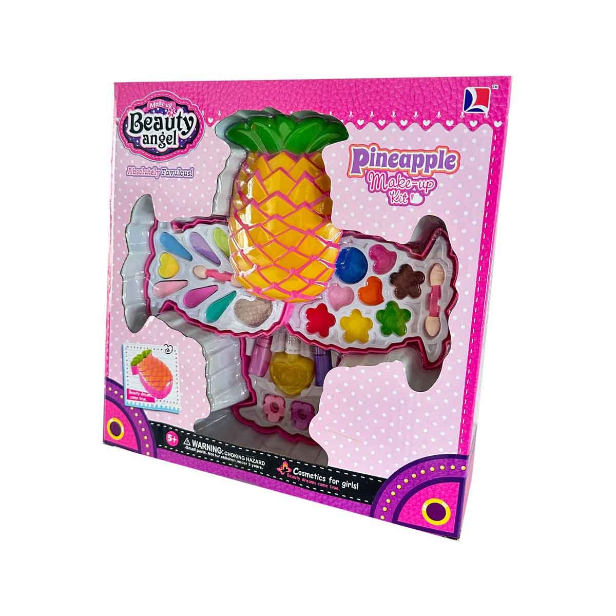 بيوتي أنجل طقم مكياج على شكل أناناس، للبنات، من عمر 5 إلى 7 سنوات