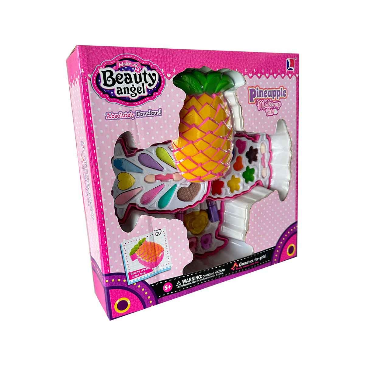 بيوتي أنجل طقم مكياج على شكل أناناس، للبنات، من عمر 5 إلى 7 سنوات