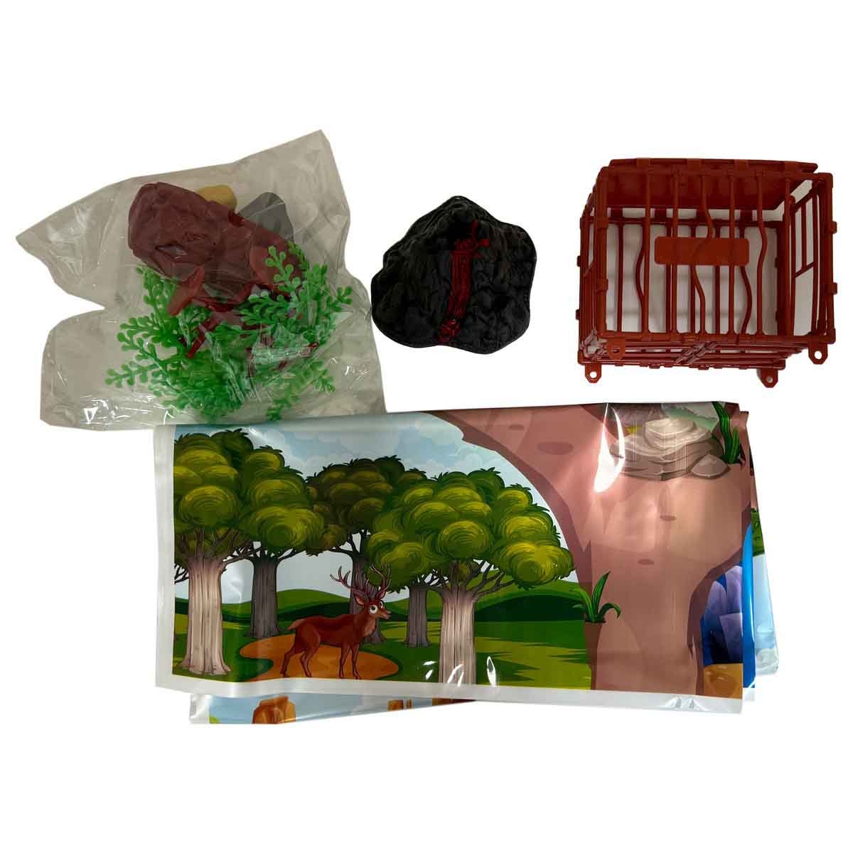 جيا زو مجموعة تماثيل الحيوانات البرية مكونة من 19 قطعة للجنسين، عمر 3-4 سنوات