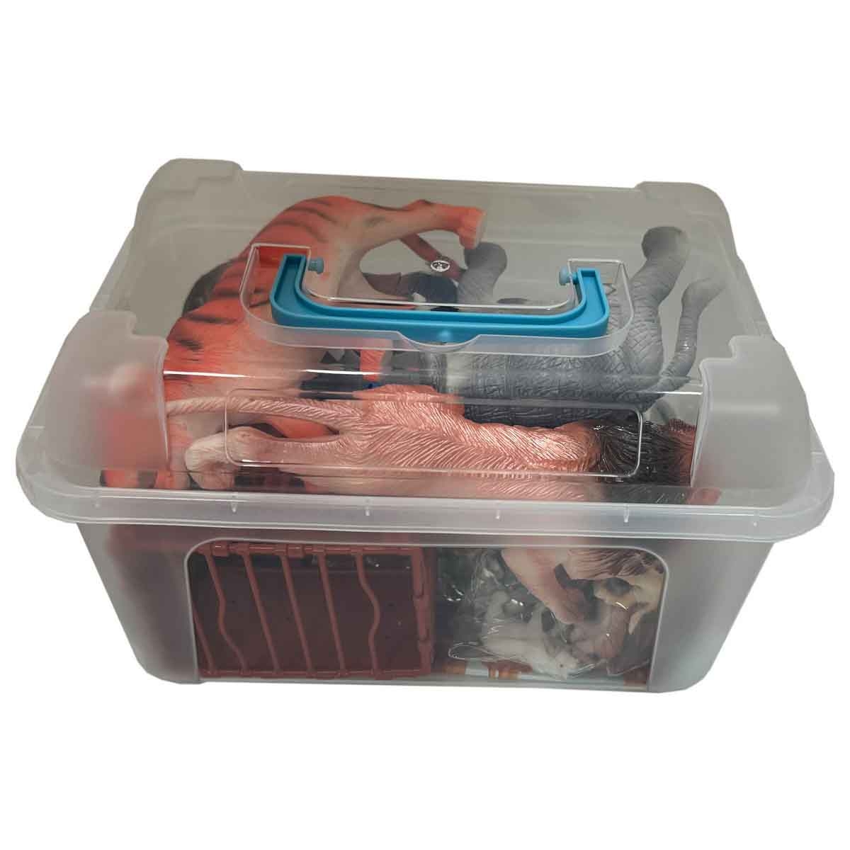 جيا زو مجموعة تماثيل الحيوانات البرية مكونة من 19 قطعة للجنسين، عمر 3-4 سنوات