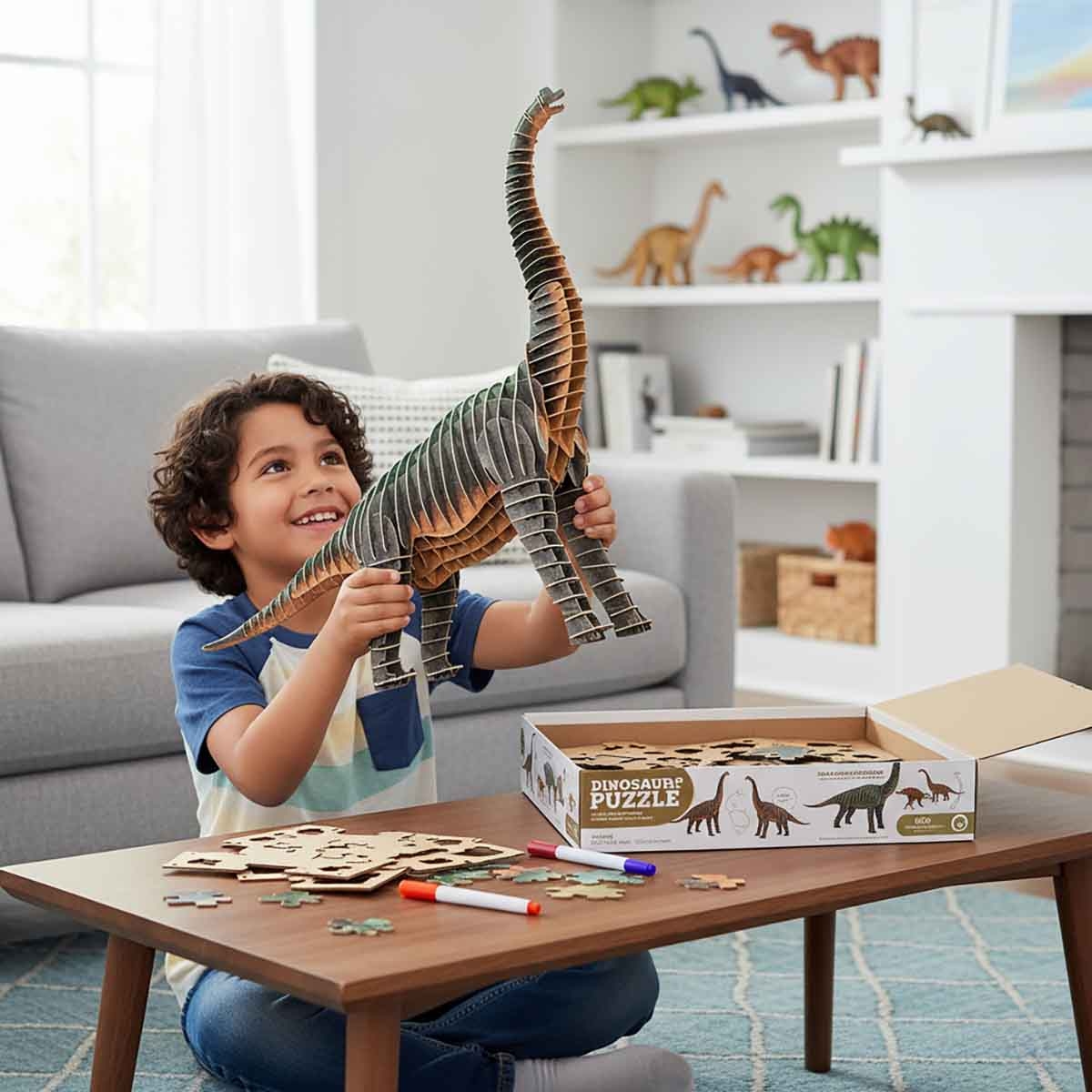 إديوكا أحجية مجسمة ثلاثية الأبعاد لبراكيوسوروس للجنسين، عمر 5-7 سنوات