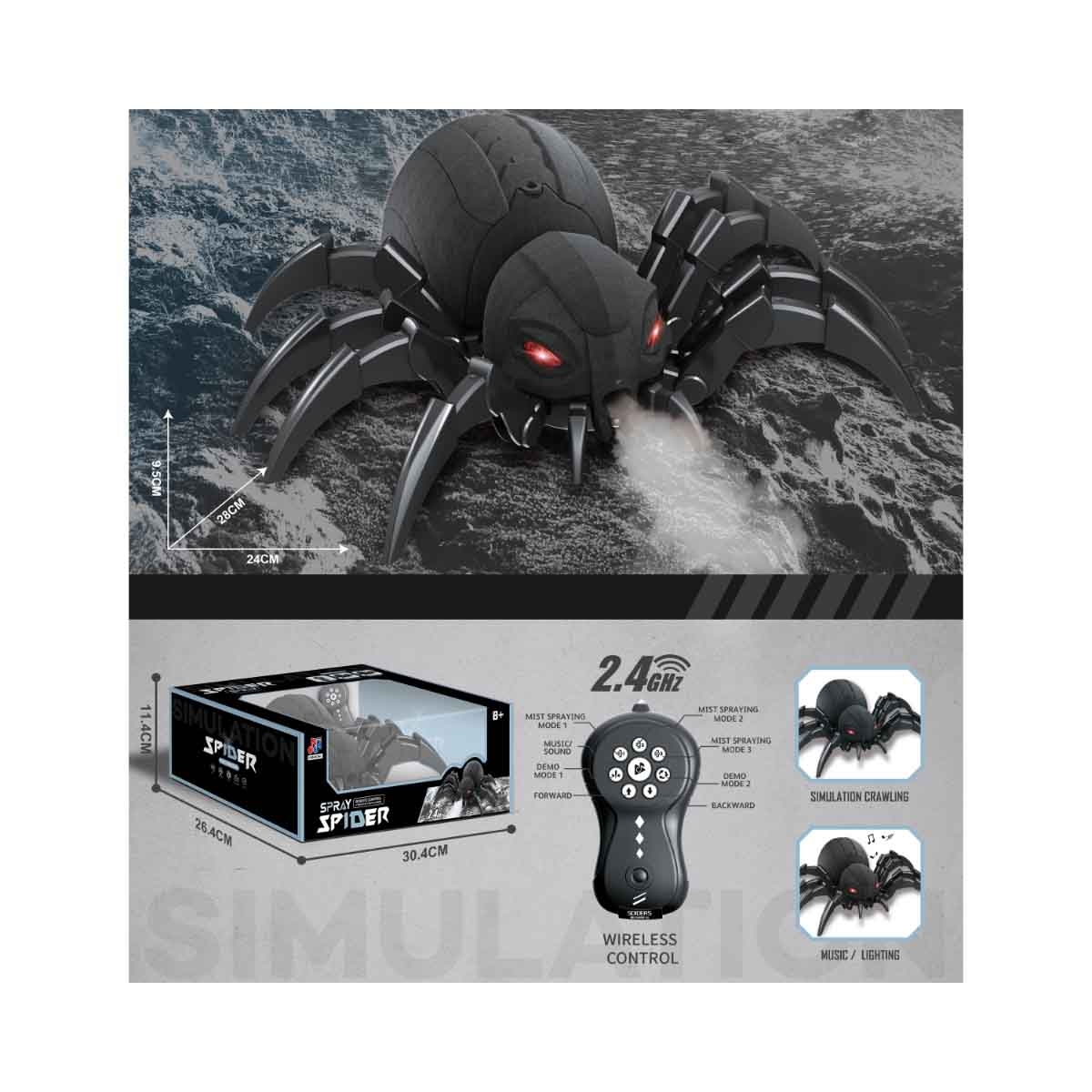 نانهونغ لعبة عنكبوت ميكانيكي بالتحكم 2.4G للأولاد، عمر 8-10 سنوات