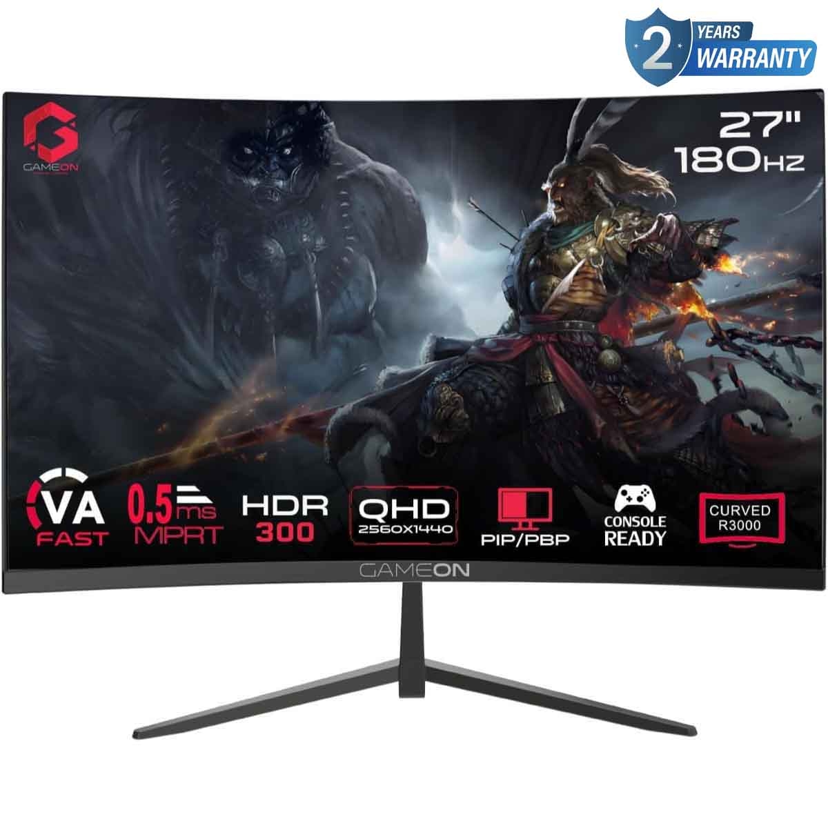 جيم أون شاشة ألعاب منحنية QHD بحجم 27" 180Hz VA موديل GOC27Q180VA