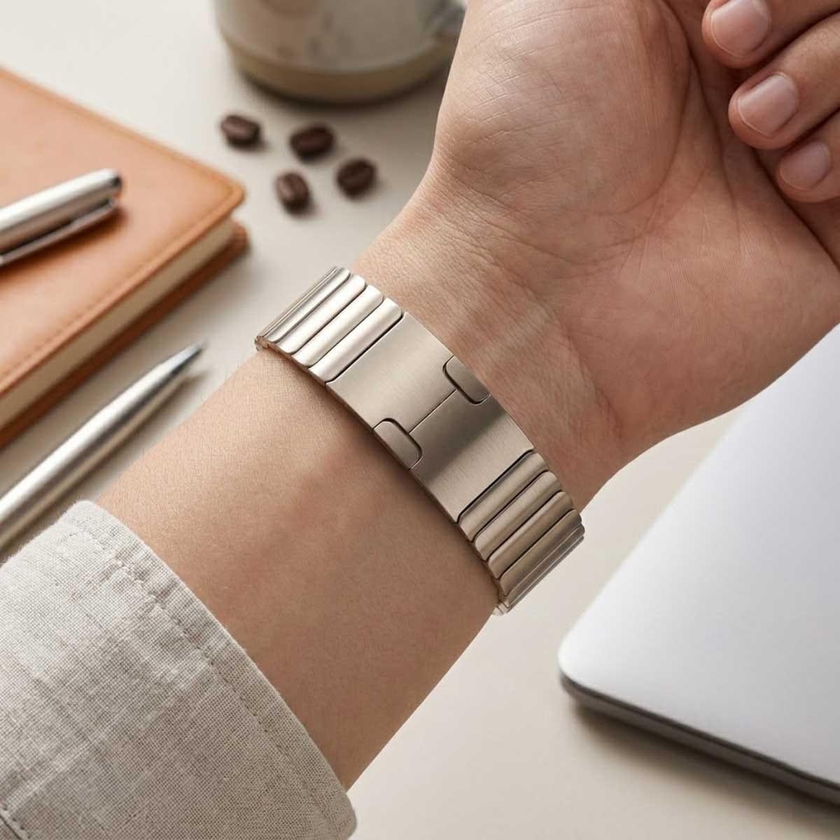 ابل 42mm طبيعي سوار لينك براسليت - مقاس واحد