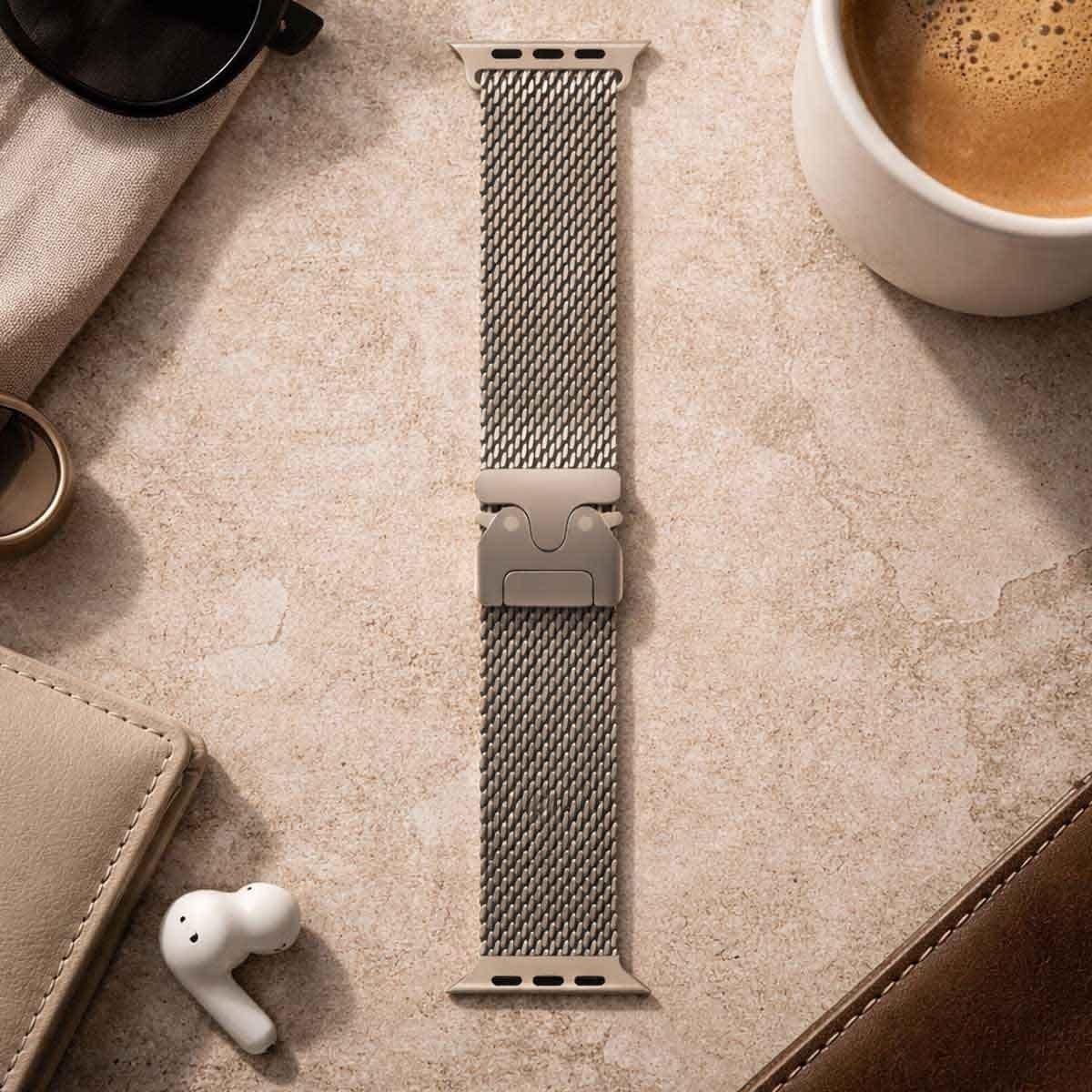 ابل 49mm تيتانيوم طبيعي سوار ميلانيز لوب - S