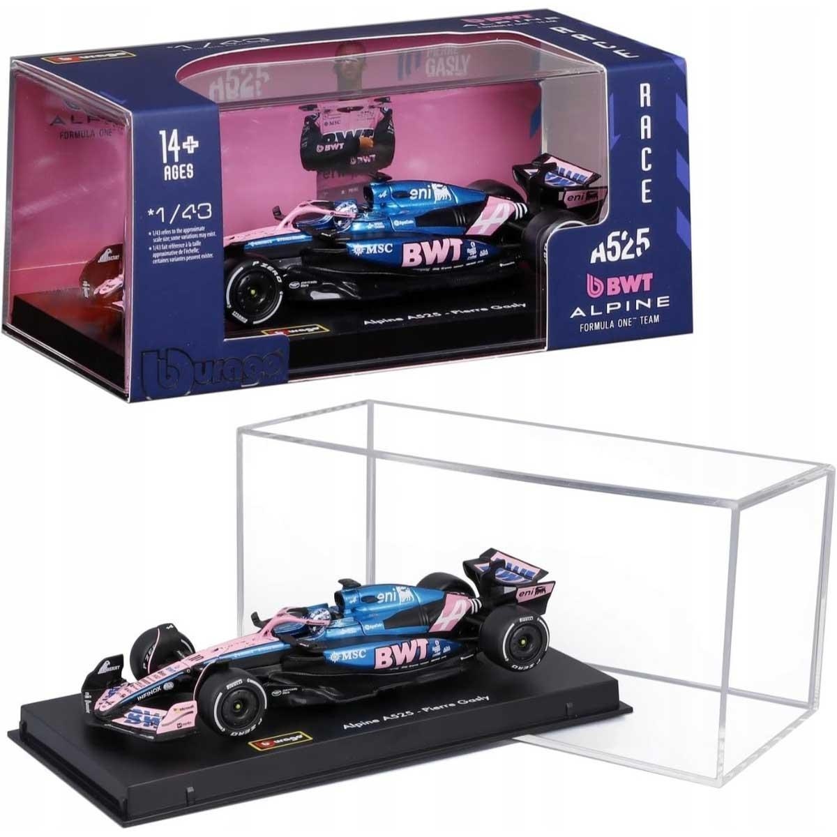 Bburago 1:43 Alpine A525 Diecast Model Car with Helmet Boys, 13+ Years