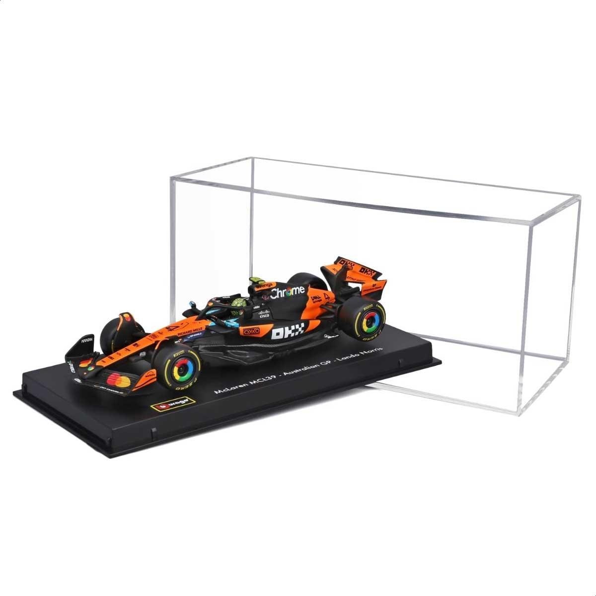 بوراغو سيارة مكلارين MCL39 موديل معدن مصبوب بمقياس 1:43 مع خوذة للأولاد، 13+ سنوات