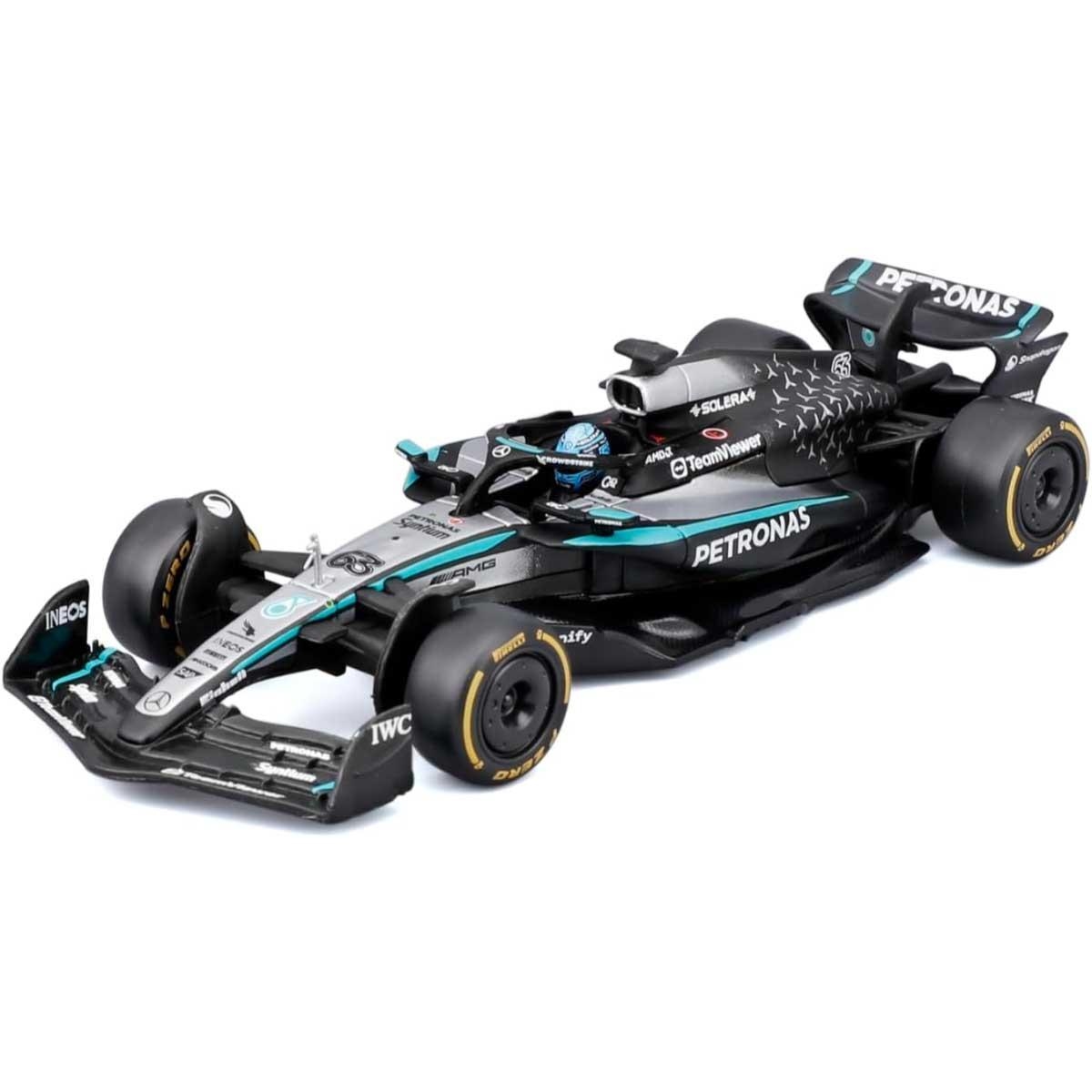 Bburago 1:43 Mercedes-AMG Petronas F1 W16 Team Diecast Model Car with Helmet Boys, 13+ Years
