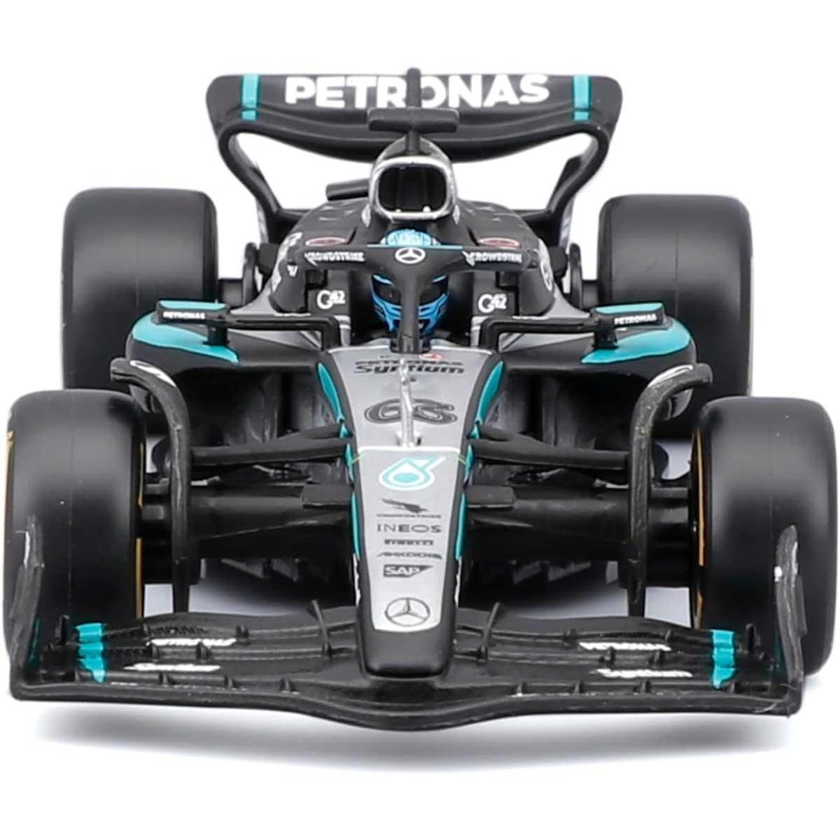 بوراغو سيارة مرسيدس-AMG بتروناس F1 W16 Team موديل معدن مصبوب بمقياس 1:43 مع خوذة للأولاد، 13+ سنوات