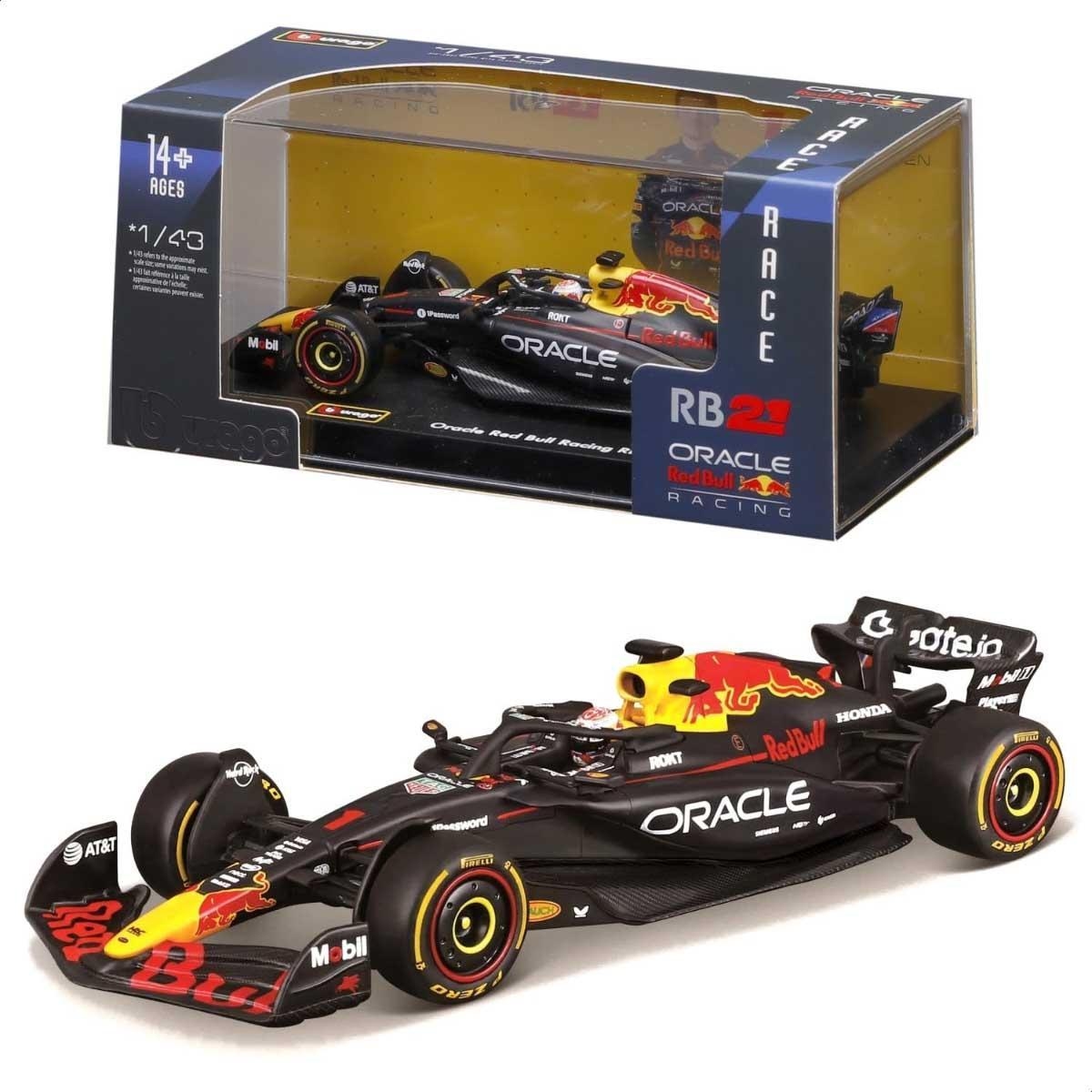 Bburago 1:43 Oracle Red Bull Racing RB21 Diecast Model Car with Helmet Boys, 13+ Years