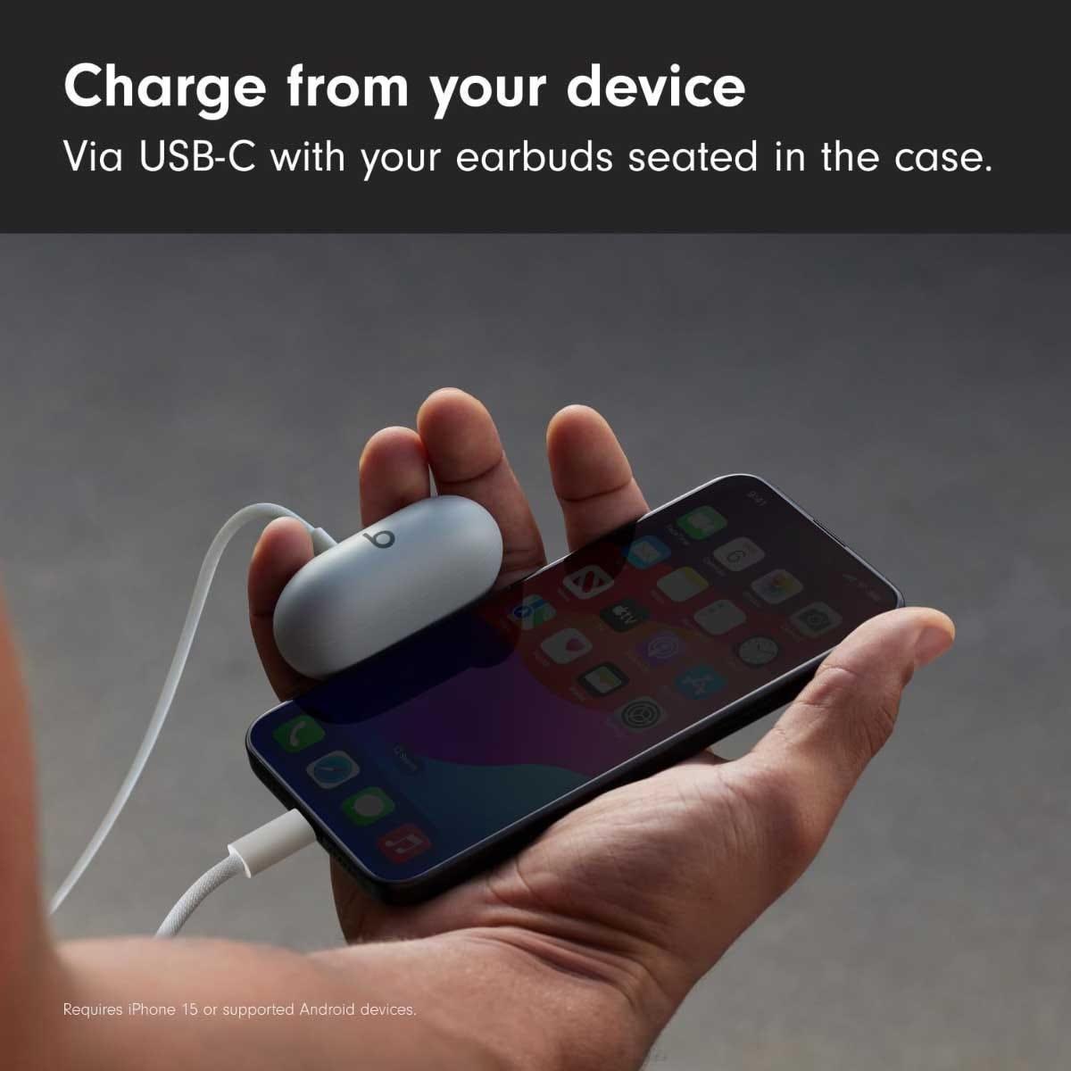 بيتس سولو بادز سماعات أذن لاسلكية حقيقية - رمادي عاصف