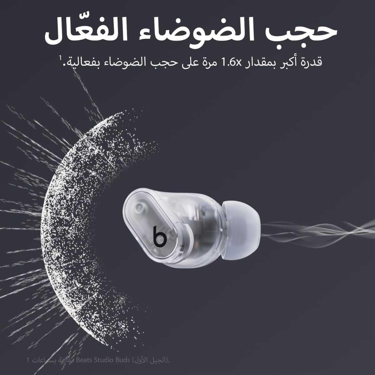 بيتس ستوديو بادز بلس سماعات أذن لاسلكية حقيقية مع إلغاء الضوضاء - شفاف