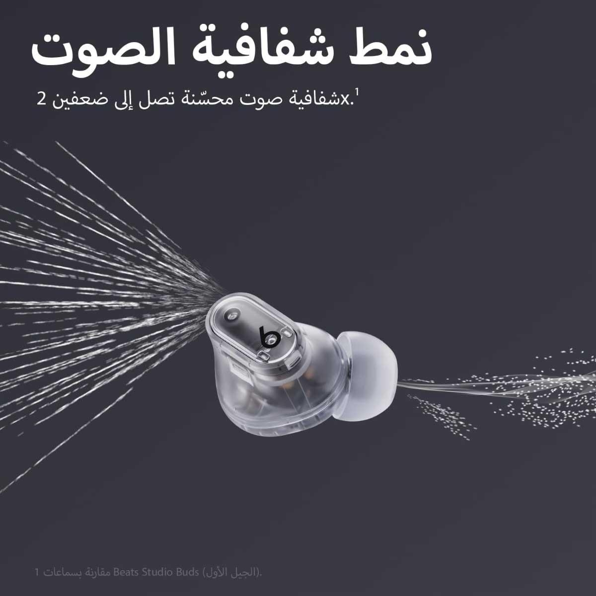 بيتس ستوديو بادز بلس سماعات أذن لاسلكية حقيقية مع إلغاء الضوضاء - شفاف