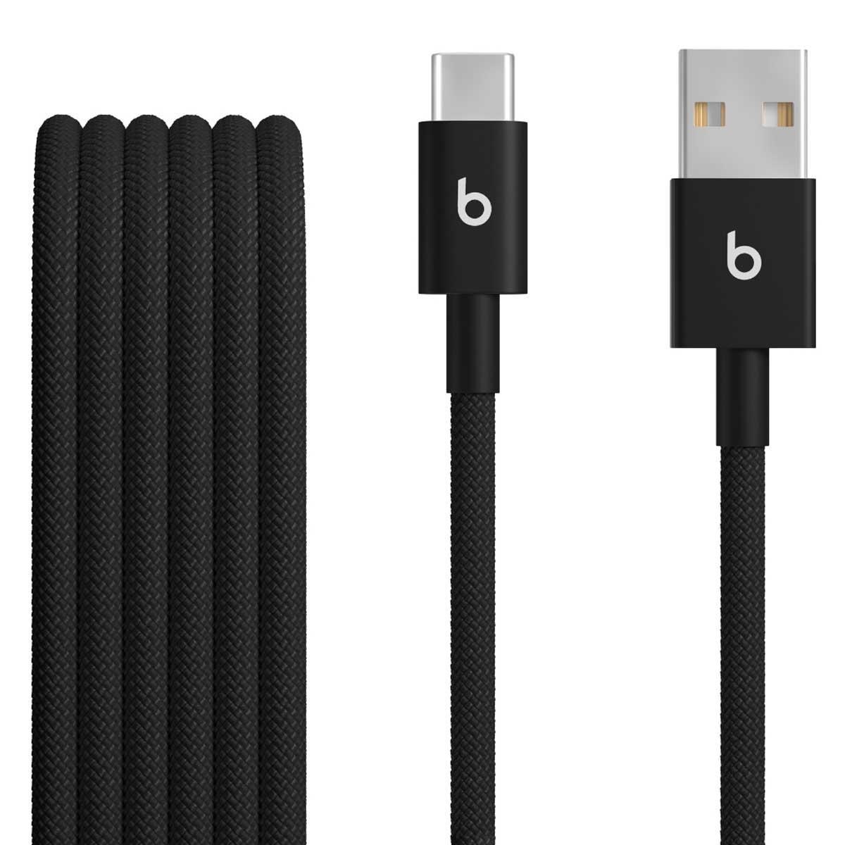 كابل Beats Bolt أسود بطول 1.5 متر من نوع USB-A إلى USB-C