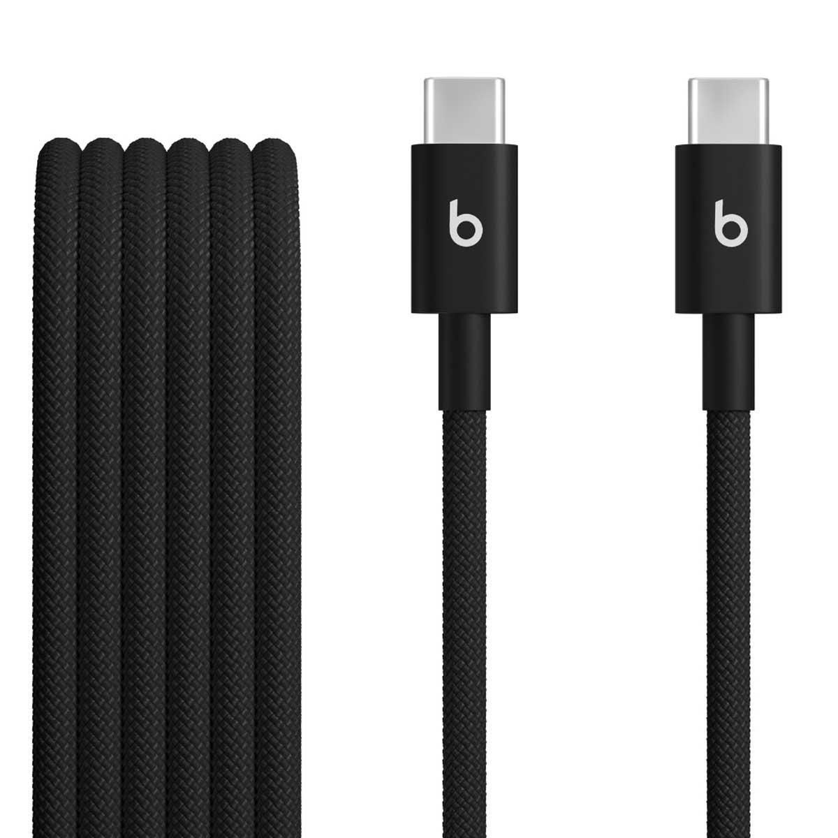 كابل Beats Bolt أسود بطول 1.5 متر من نوع USB-C إلى USB-C منسوج