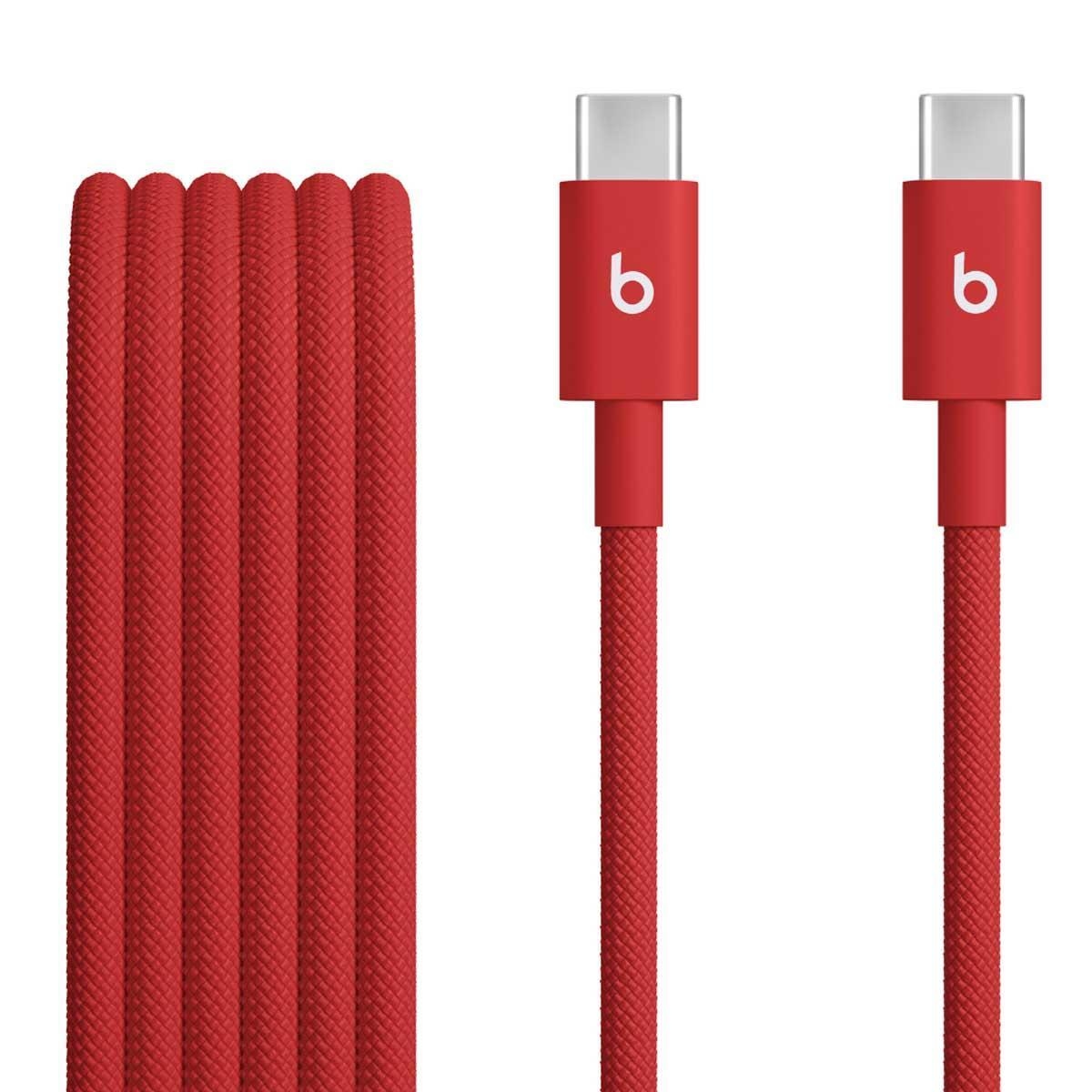 كابل Beats Rapid Red بطول 1.5 متر من نوع USB-C إلى USB-C منسوج