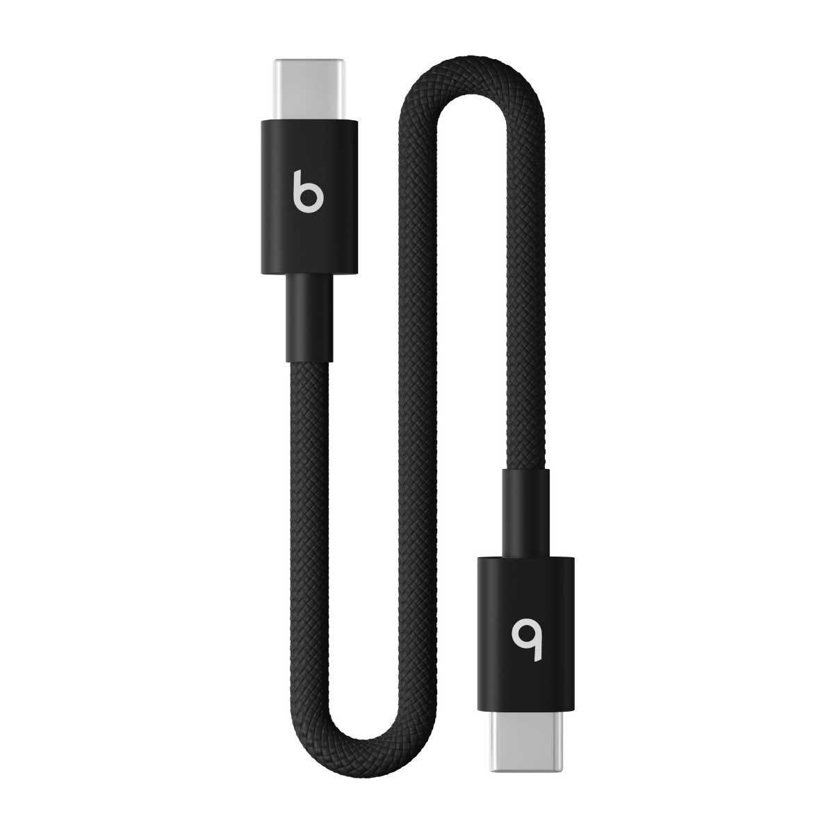 بيتس كأبل قصير منسوج USB-C إلى USB-C بطول 20 سم - أسود بولت