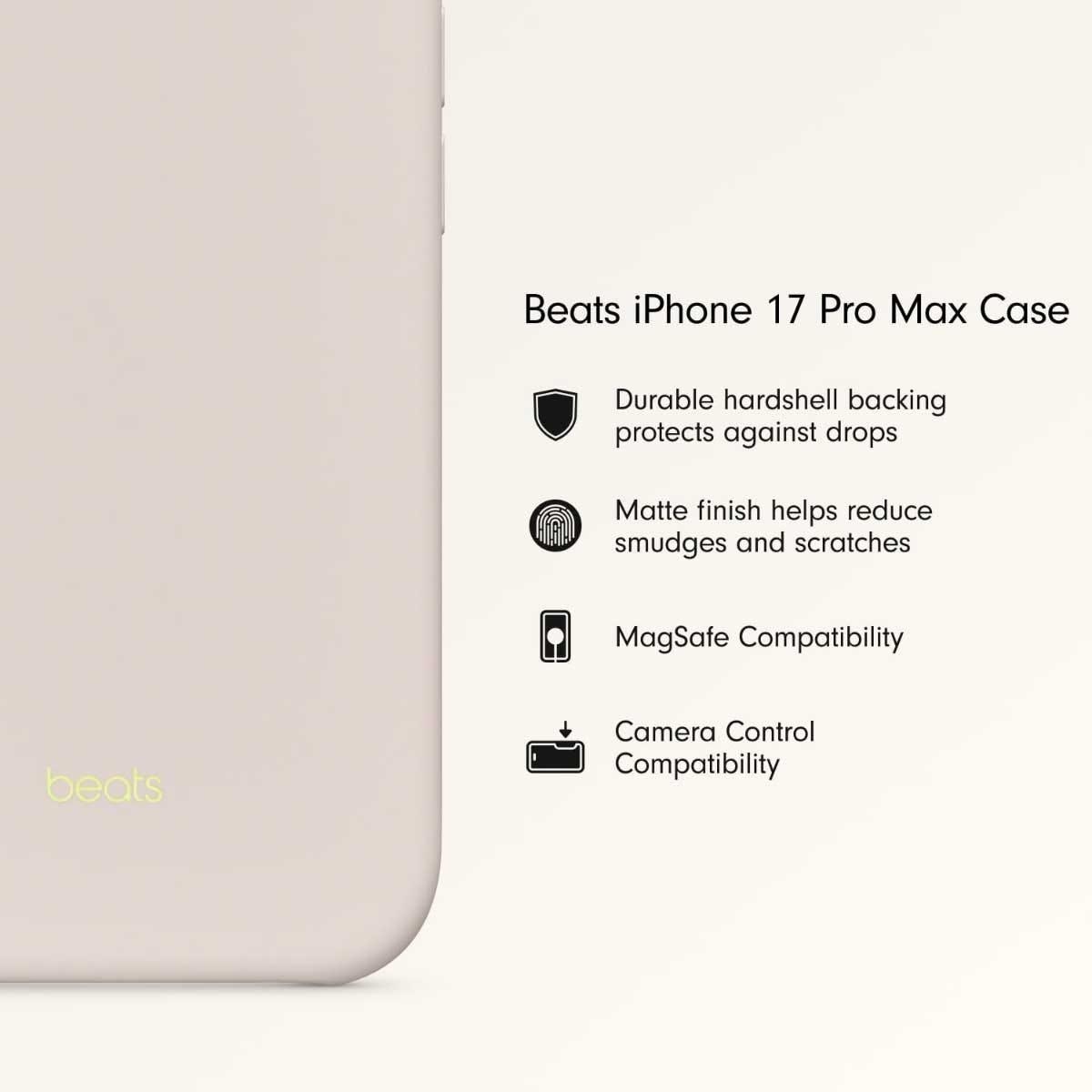 بيتس غطاء مع MagSafe وتحكم بالكاميرا لآيفون 17 برو ماكس - لايم ستون