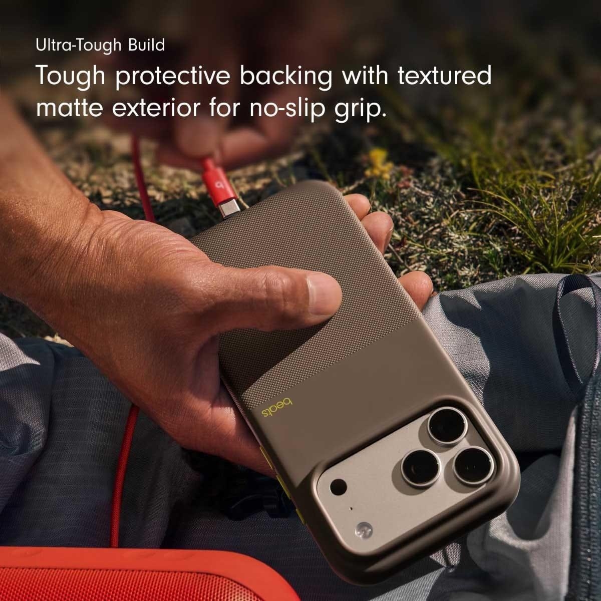 بيتس غطاء حماية قوي مع MagSafe وتحكم بالكاميرا لآيفون 17 برو ماكس - رمادي ألباين