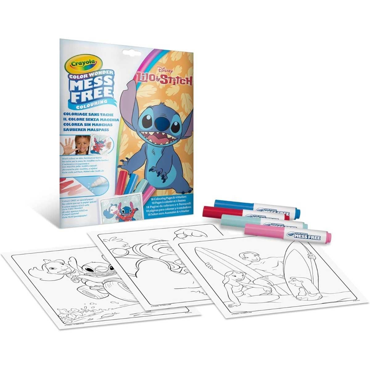 Crayola Color Wonder Disney Lilo & Stitch Foldalope with Marker Set Unisex, 3-4 Years