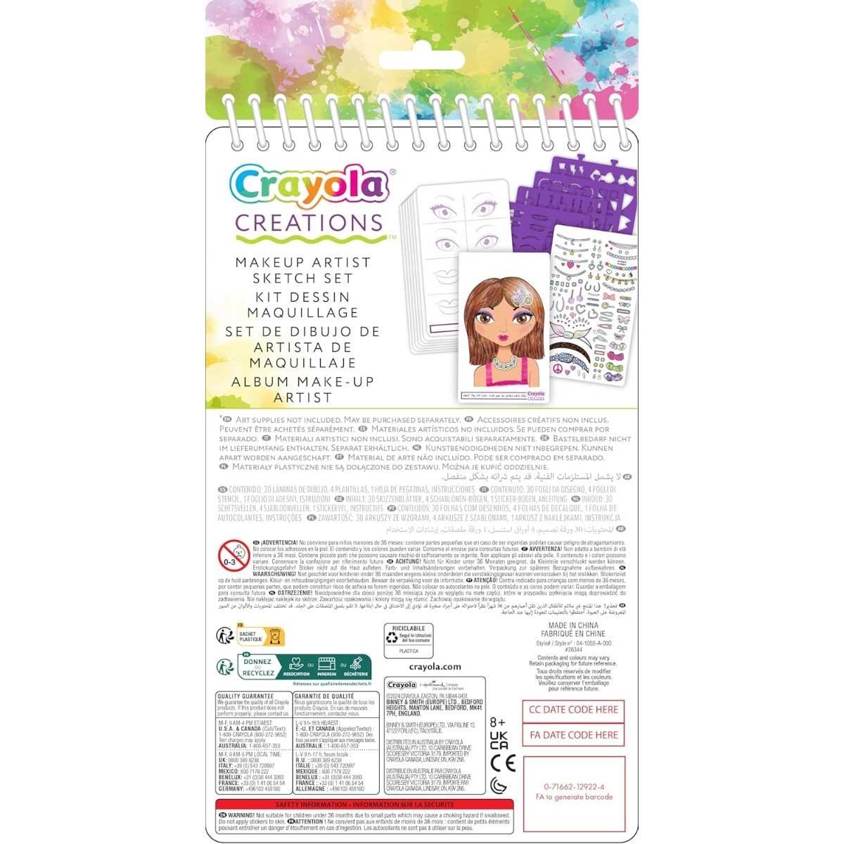 كرايولا كرييشنز مجموعة رسم فنانة المكياج المدمجة للبنات، 8-10 سنوات