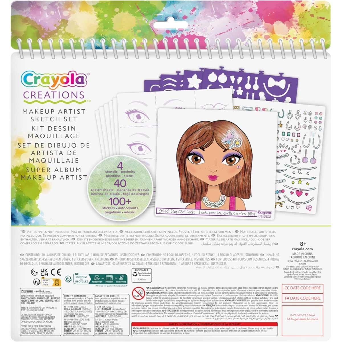 كرايولا كرييشنز مجموعة تلوين منسقة المكياج للبنات، 8-10 سنوات