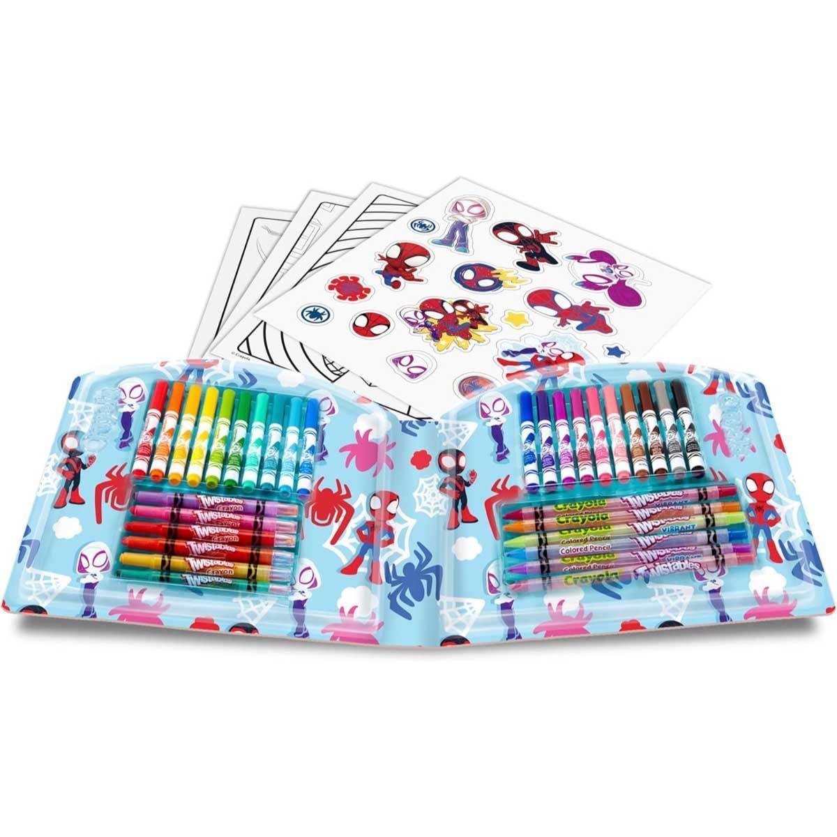 كرايولا مجموعة حقيبة تلوين سبايدي من 40 قطعة للجنسين، 3-4 سنوات
