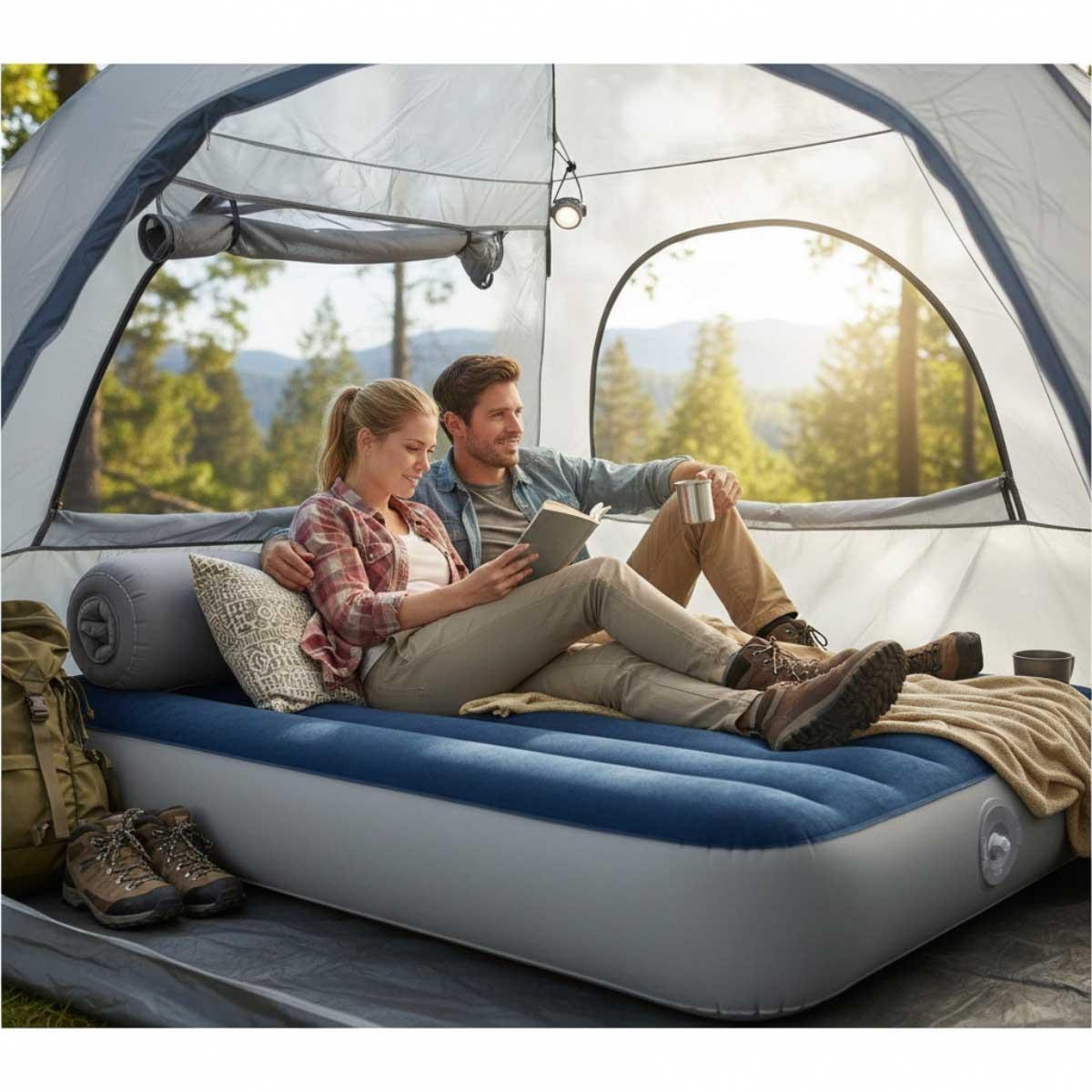 إنتكس سرير هوائي توين دورا-بيم بريستيج داوني مع مضخة يدوية