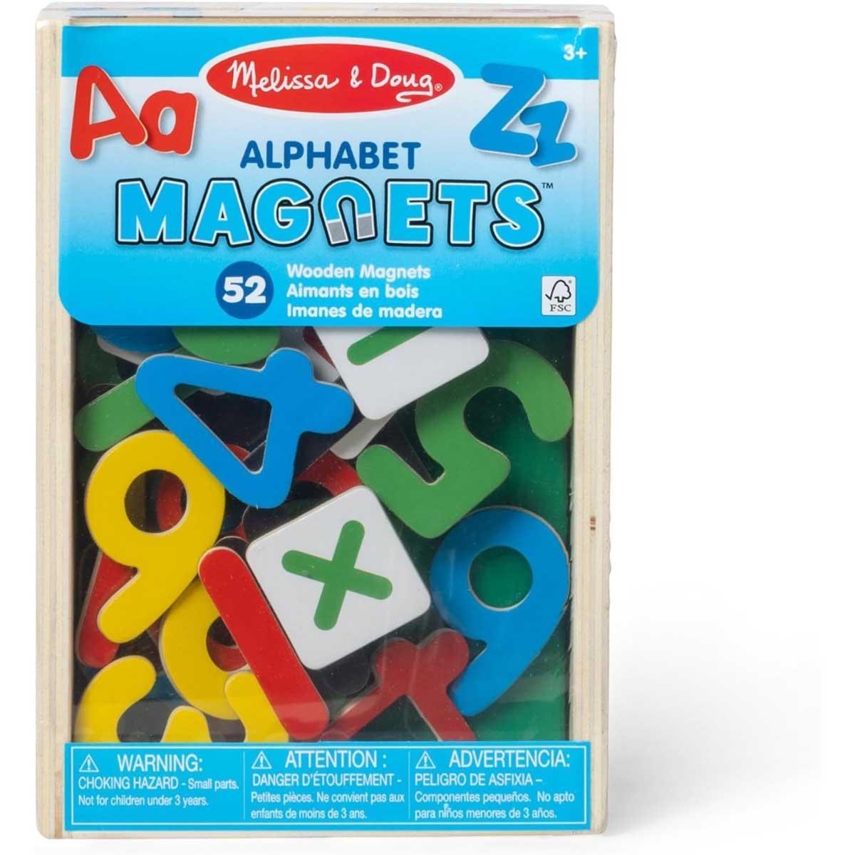 ميليسا آند دوغ مجموعة أحرف أبجدية خشبية مغناطيسية من 52 قطعة للجنسين، 3-4 سنوات