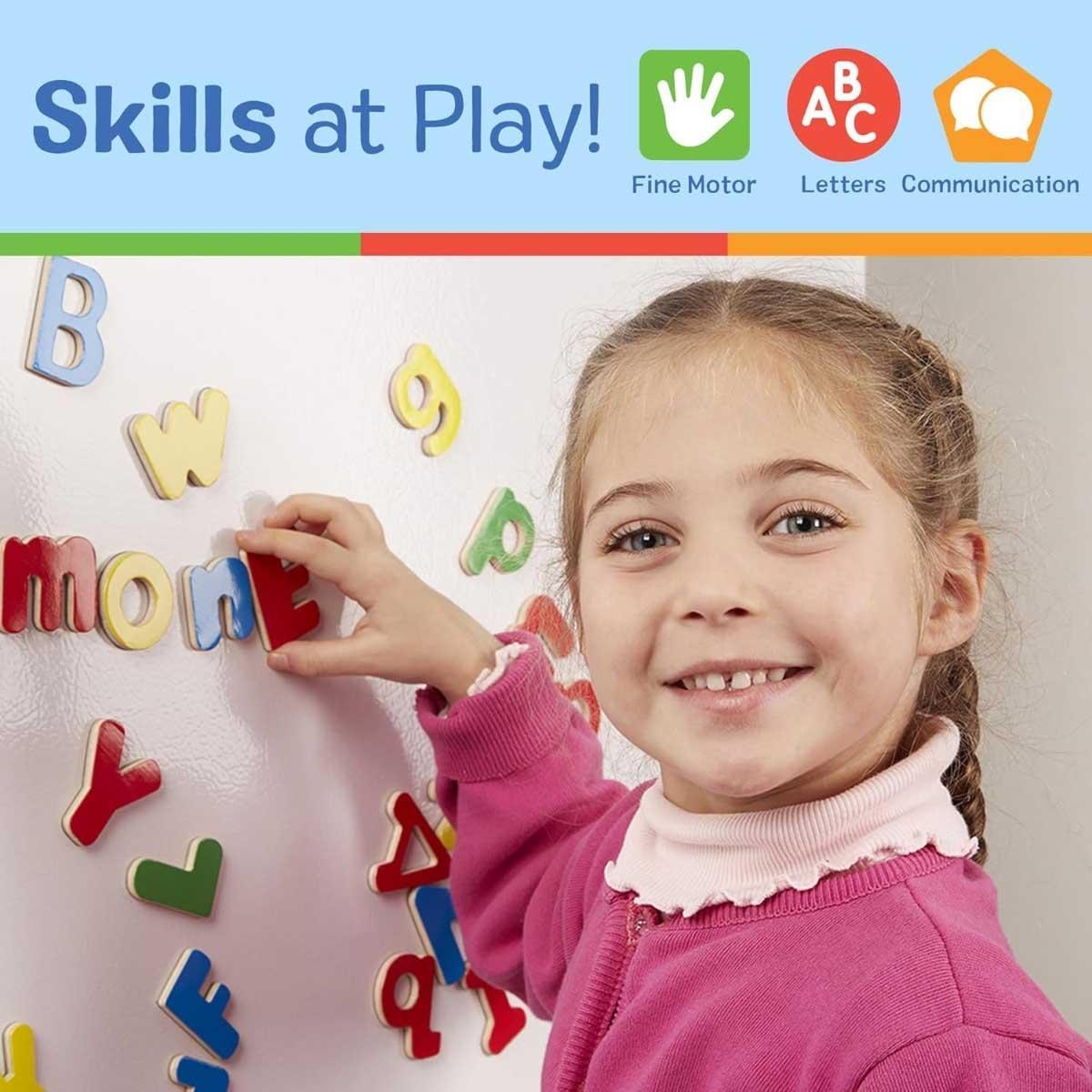ميليسا آند دوغ مجموعة أحرف أبجدية خشبية مغناطيسية من 52 قطعة للجنسين، 3-4 سنوات