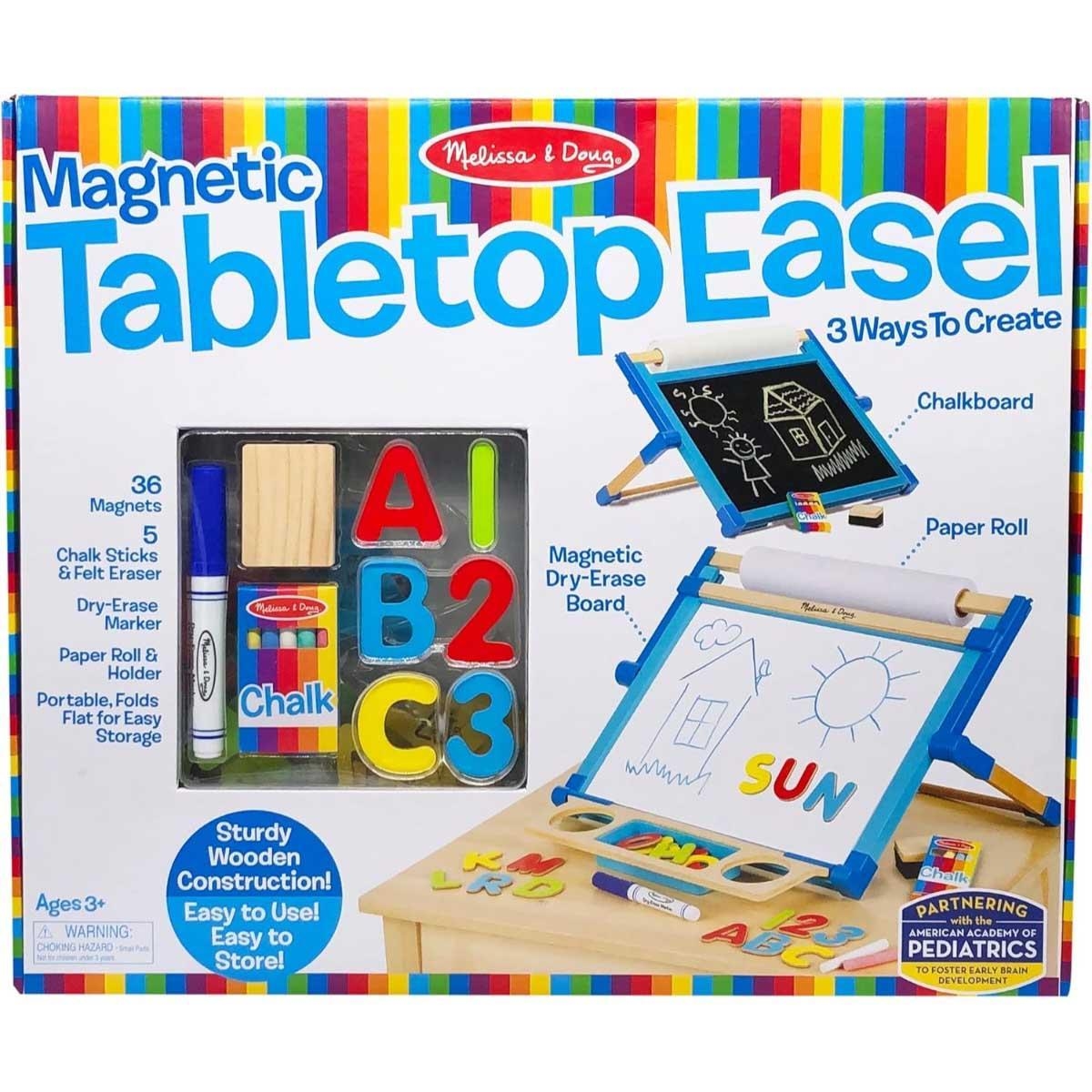 Melissa & Doug Magnetic Double-Sided Tabletop Art Easel & Dry-Erase Board Unisex, 3-4 Years