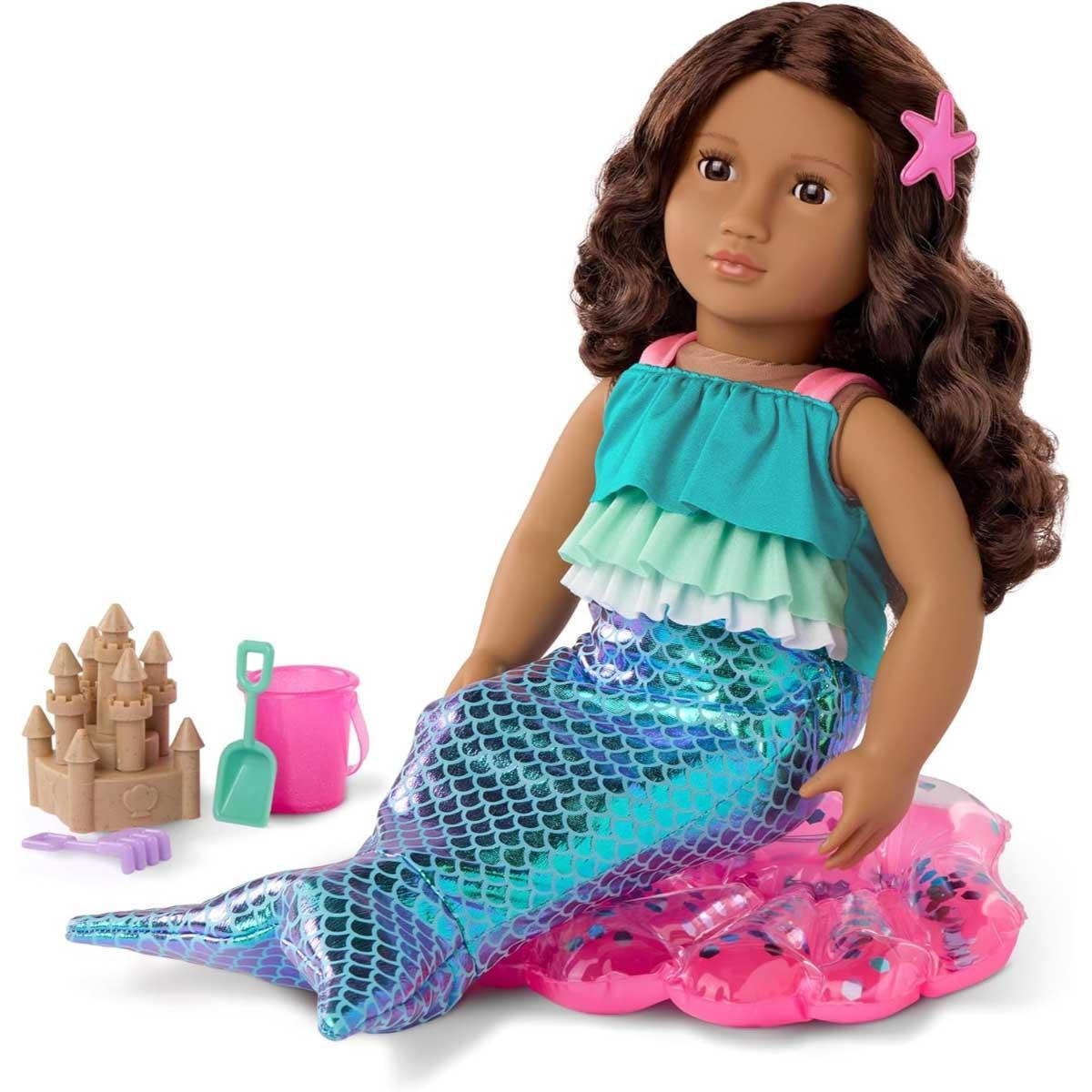 أور جينيريشن طقم ملابس سباحة حورية البحر ديلوكس للبنات، 3-4 سنوات