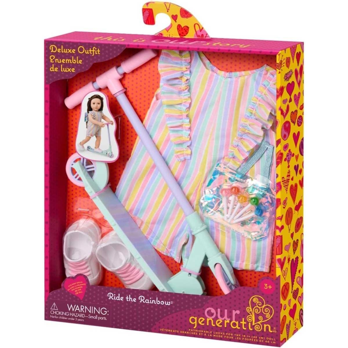 Our Generation Deluxe Scooter with Lollipop Outfit Girls, 3-4 Years