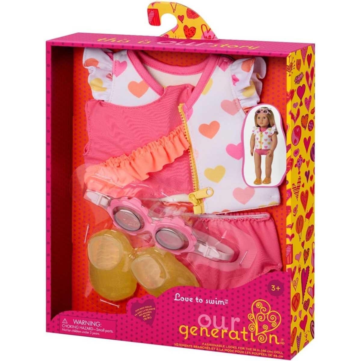 Our Generation Love to Swim Swimsuit Outfit Girls, 3-4 Years